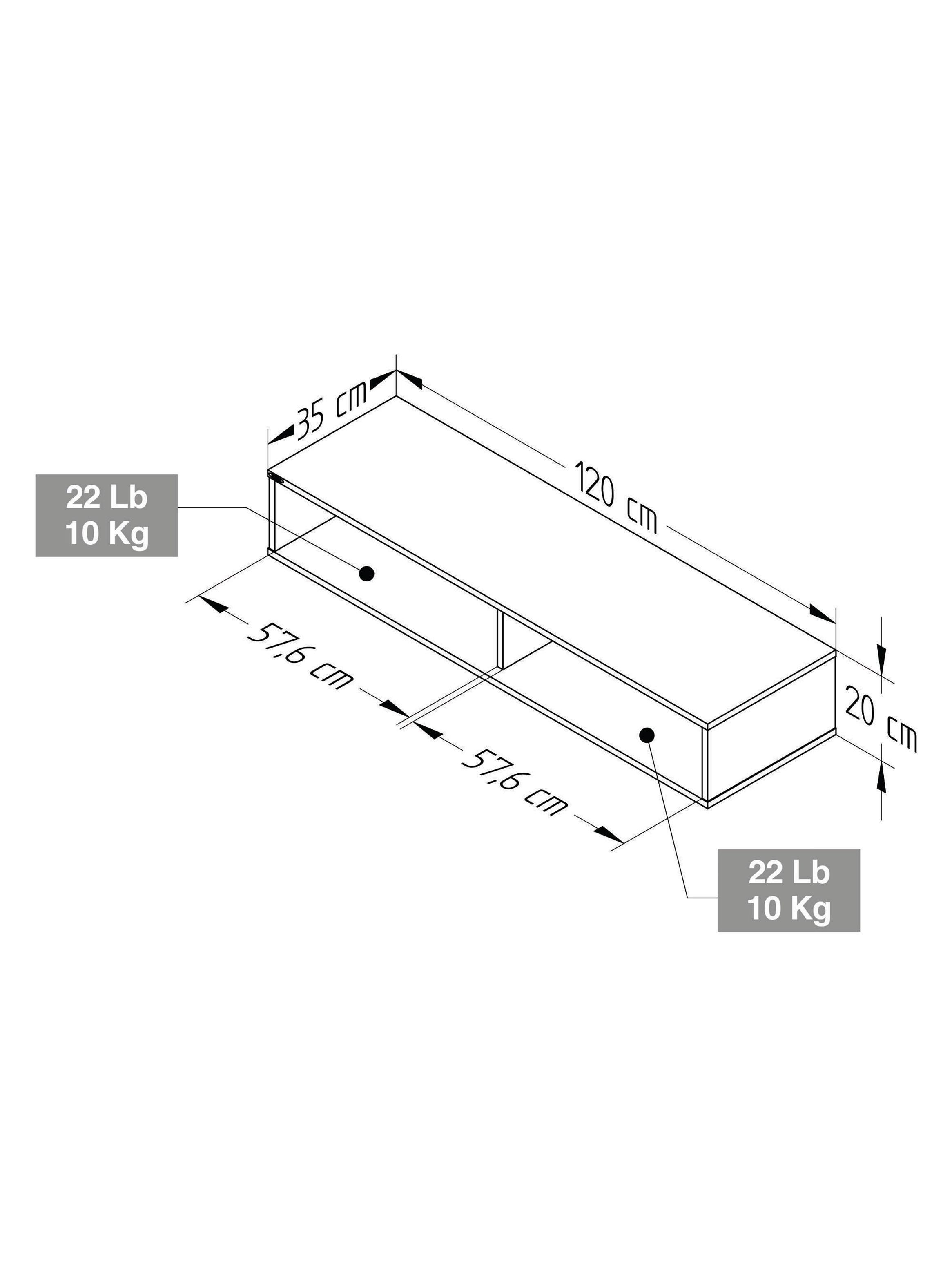 Estante repisa 20x120x35 cm chantilli-5