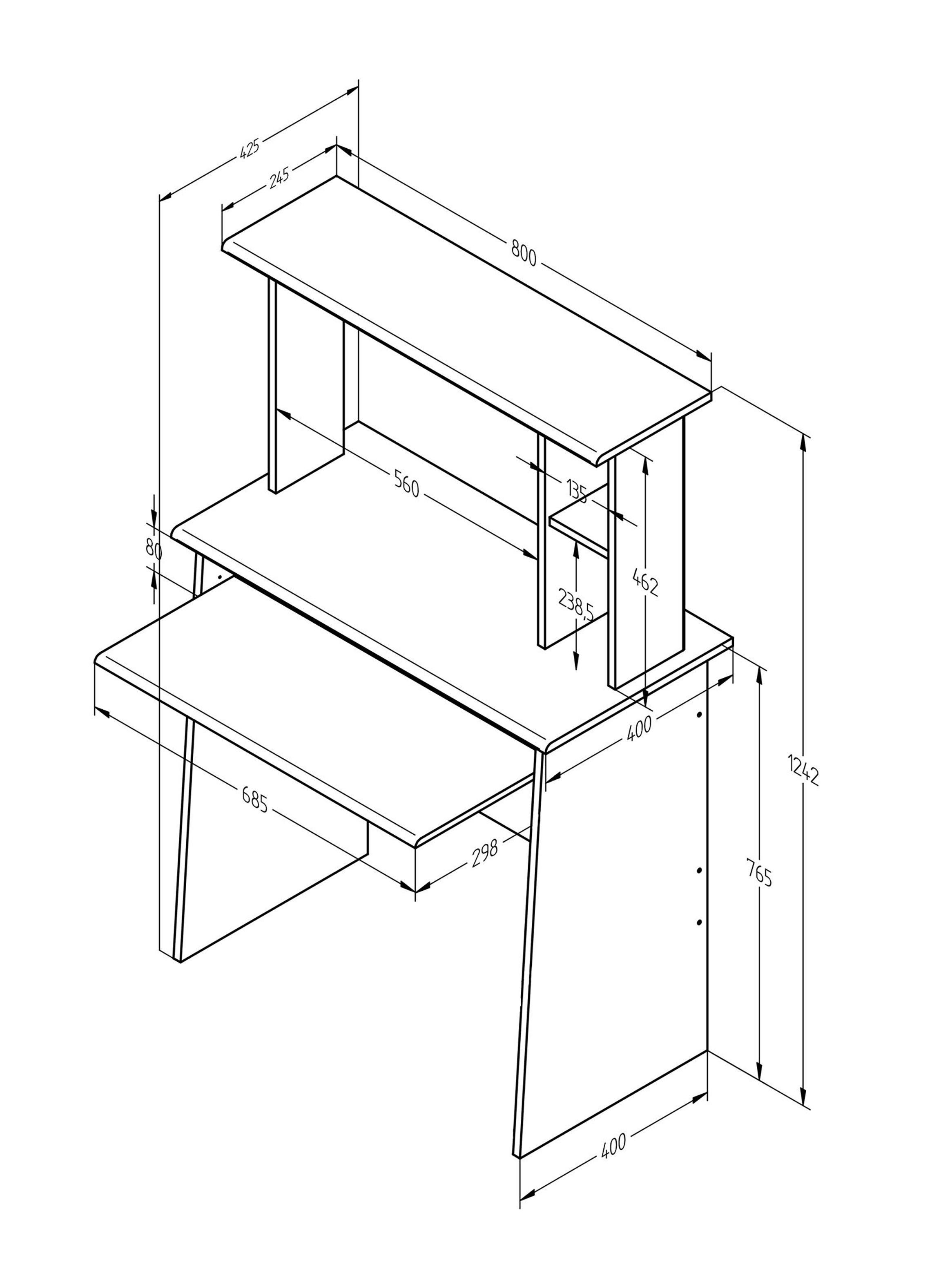 Escritorio Pc 124cmX80Xcm425cm amaretto-4