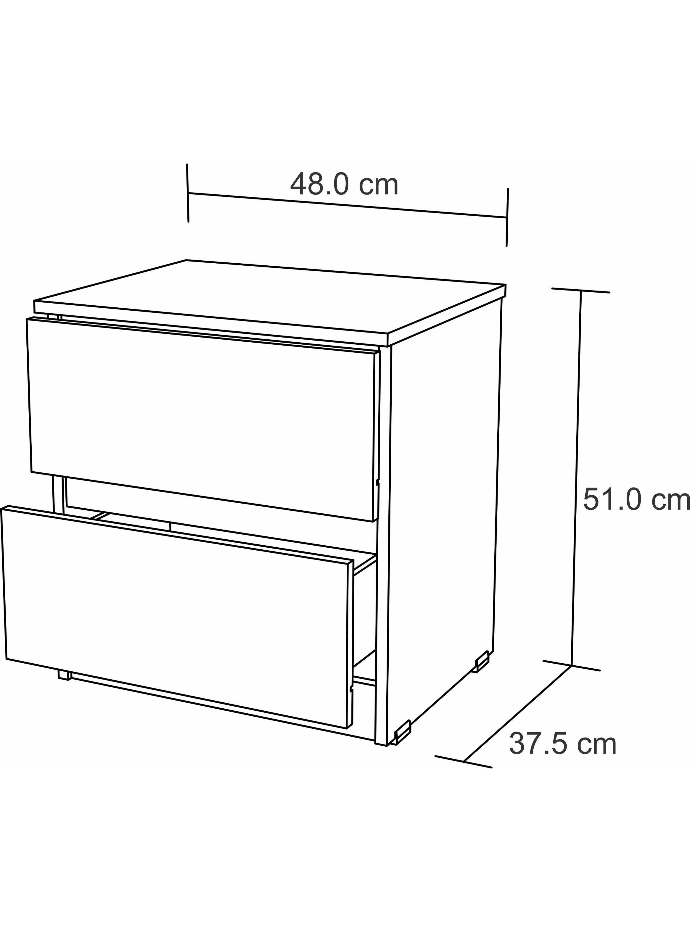 Velador Amaretto 2 cajones 51cm x 48cm x 37,5 MN2610-5