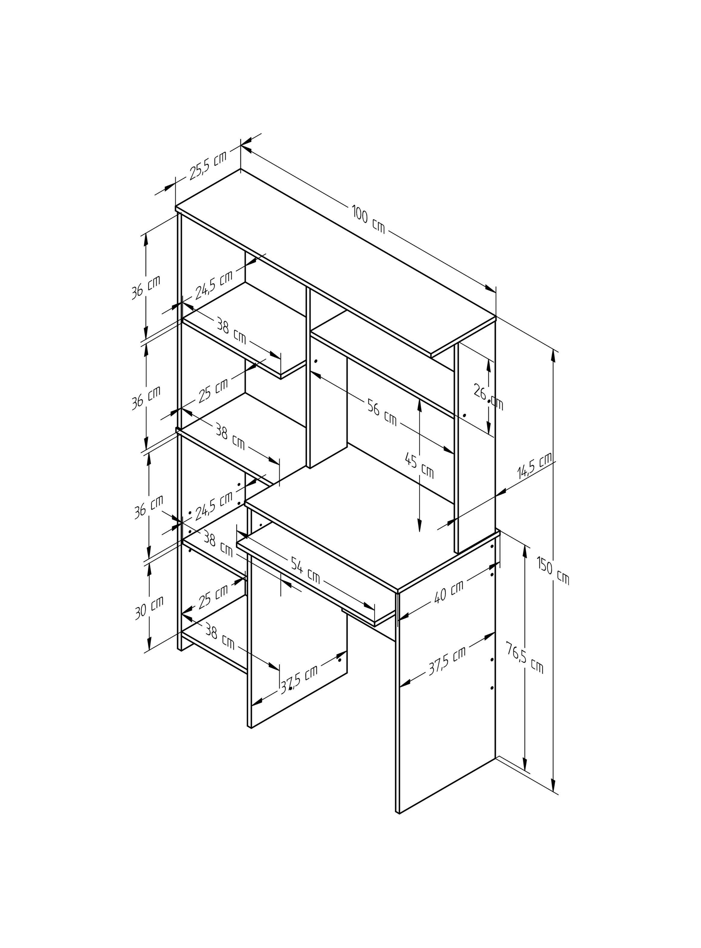 Escritorio Arena para Computadora 150cm x 100cm x 40 cm-5