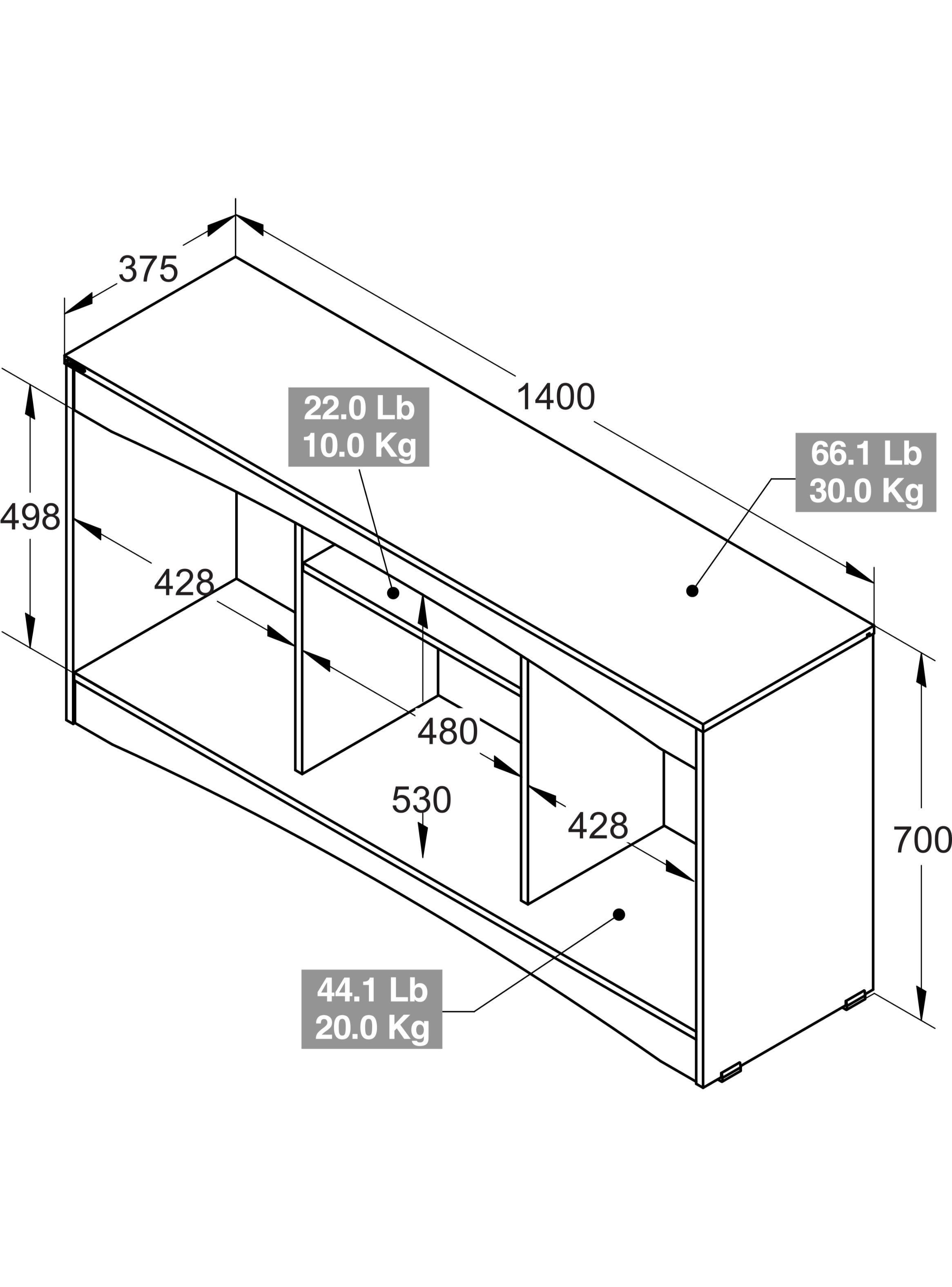 Rack TV 60"  70cm x 140cm x 40cm  Amaretto-5