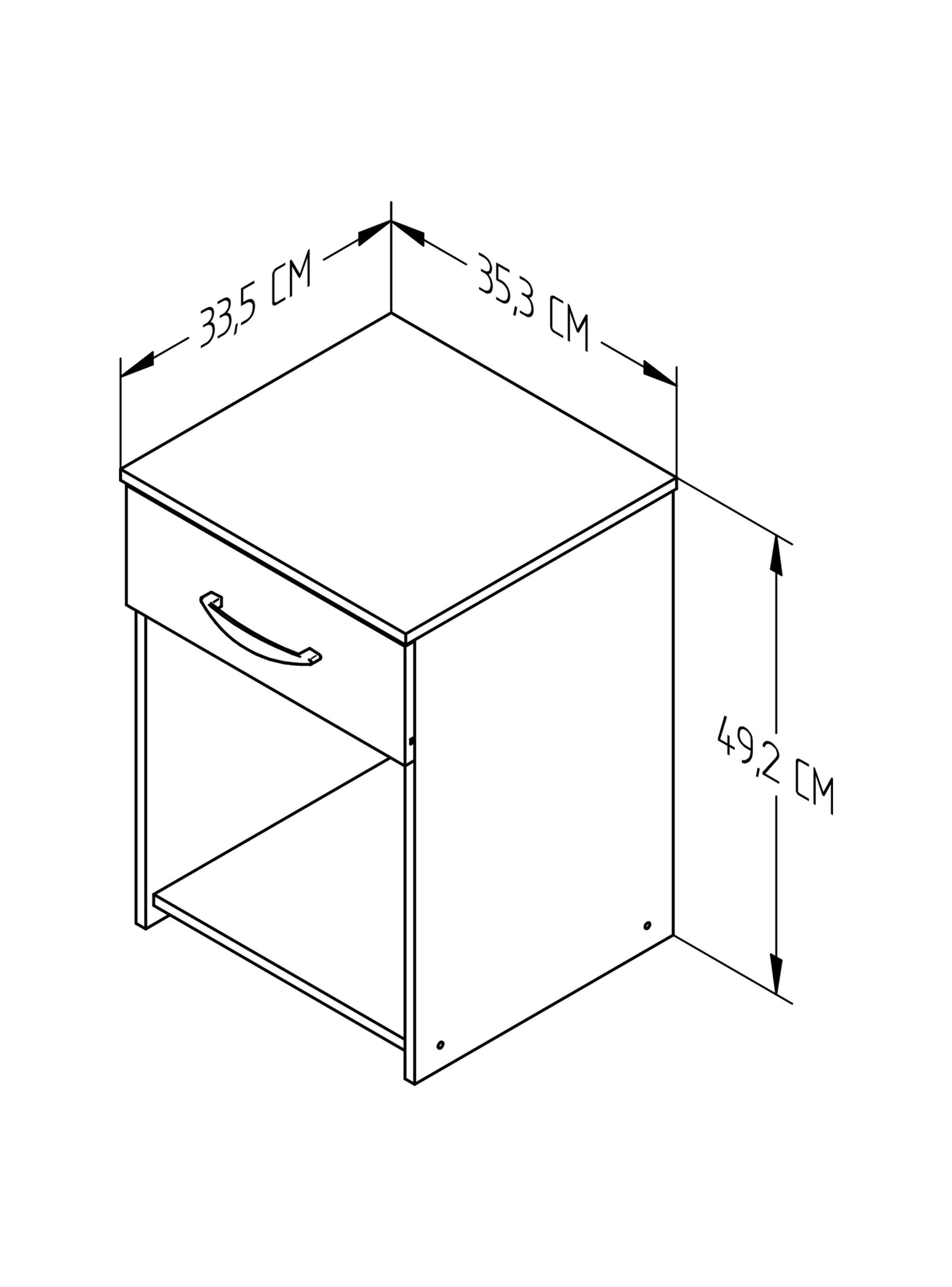 Velador 1 cajón Amaretto 50cm x 35 cm x 33.5cm MN5710-6