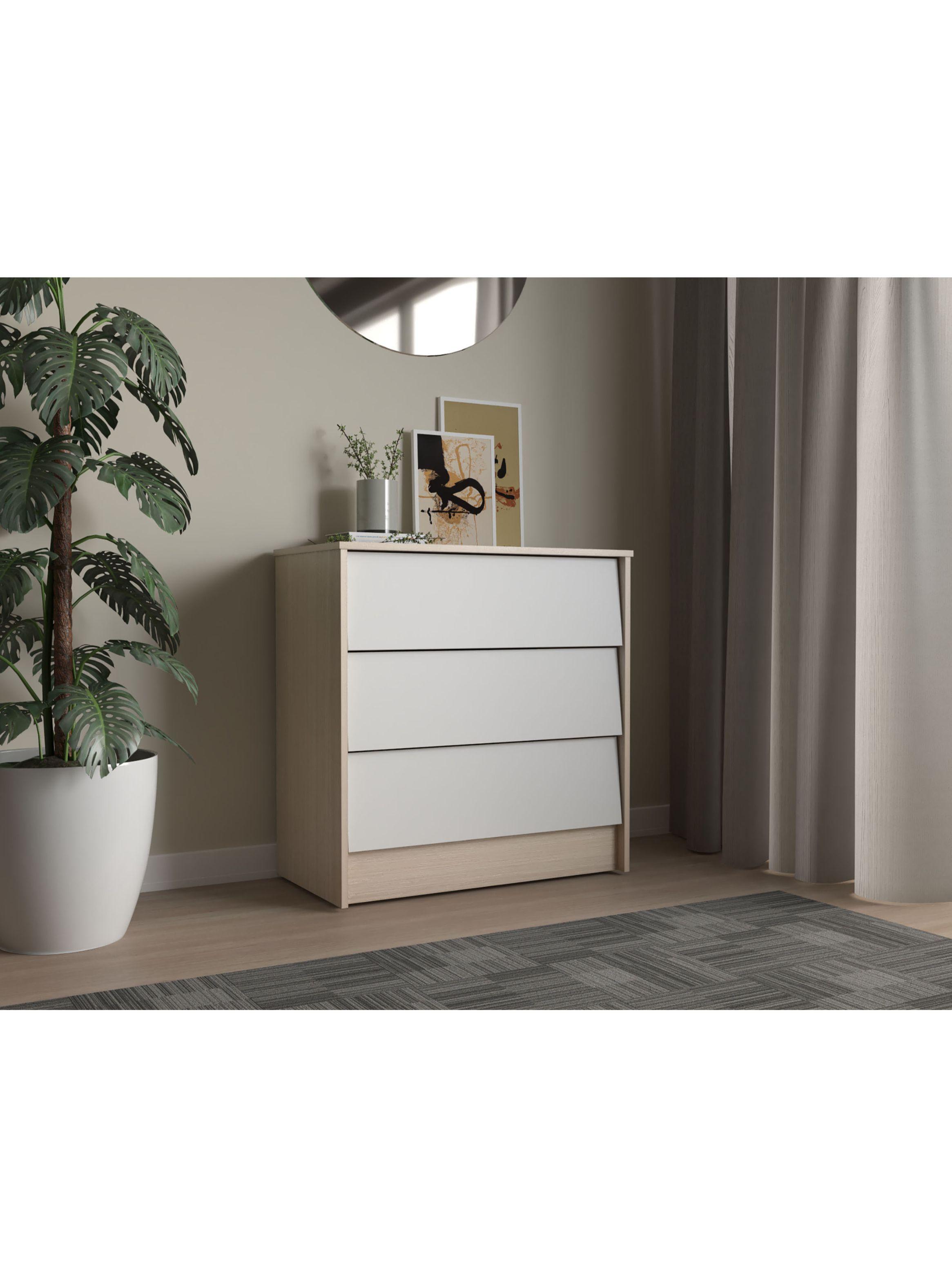 Cómoda 3 cajones Arena-Blanco 79cm X 76,2cm X 40cm COM10028-4