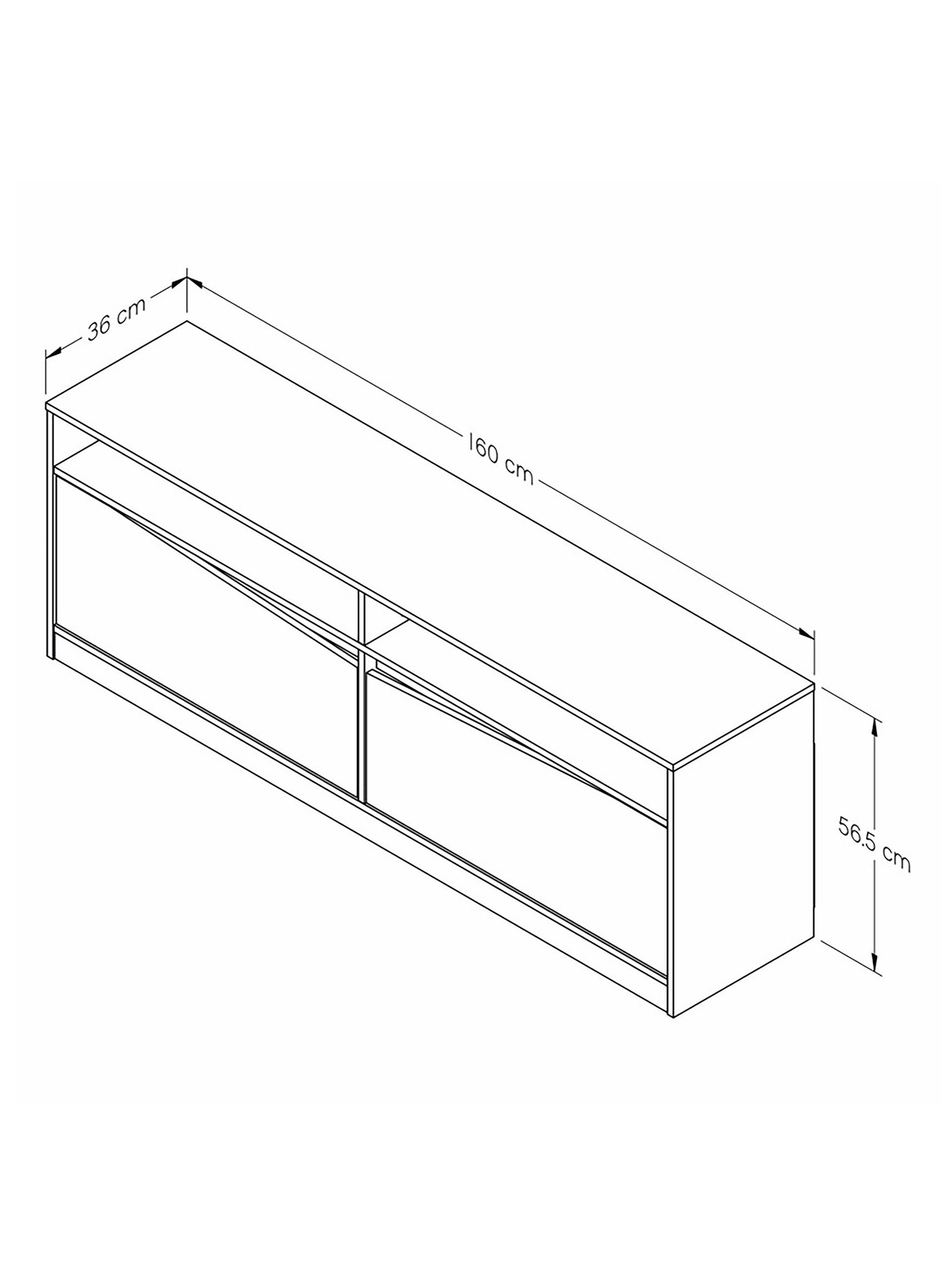 Rack de TV hasta 60"  56,5 x 160 x 36 cm cm Amaretto/Blanco-5