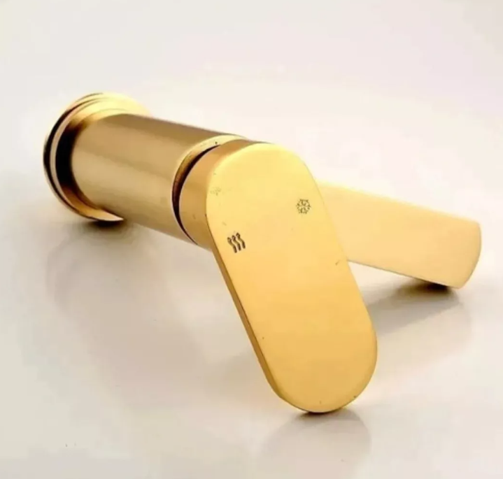  Llave Monomando Lavamanos De Aluminio Dorado-3