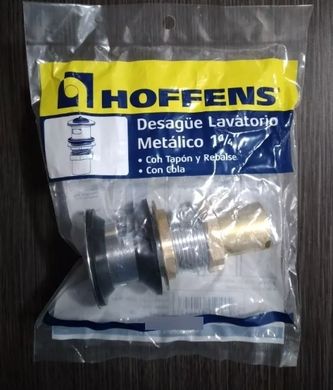  Desague Lavamanos Lavatorio Bronce Con Tapon Y Rebalse 1 1/4-1