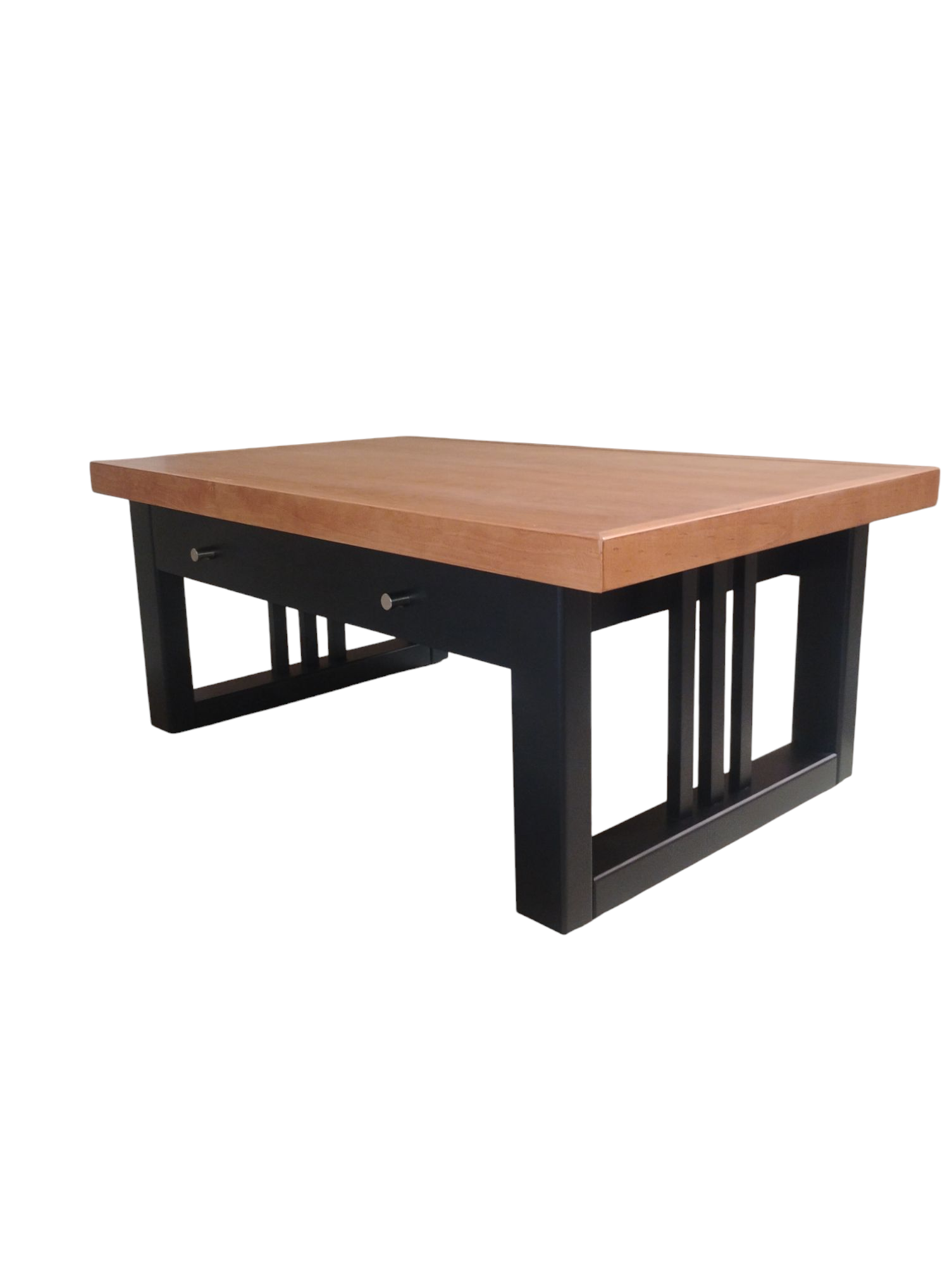 Mesa de centro de 1000, modelo Caburgua, bicolor Negro/Caramela.-3