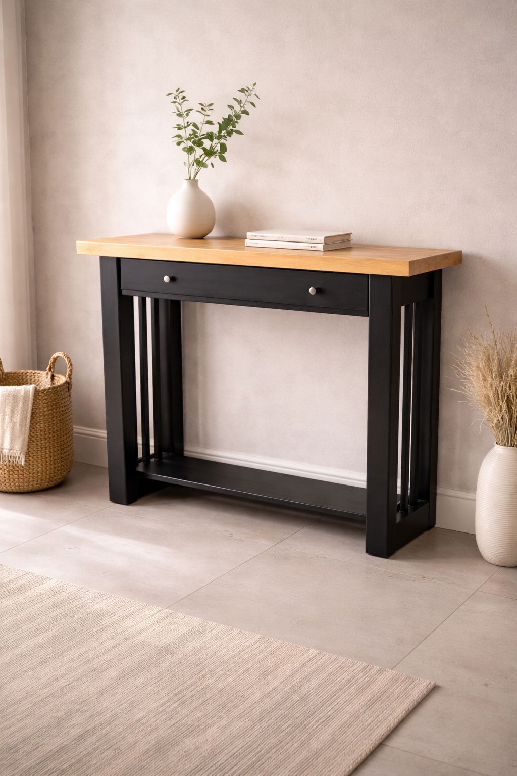 Mesa arrimo de 1.0 mt, modelo Caburgua, bicolor Negro/Caramela-0