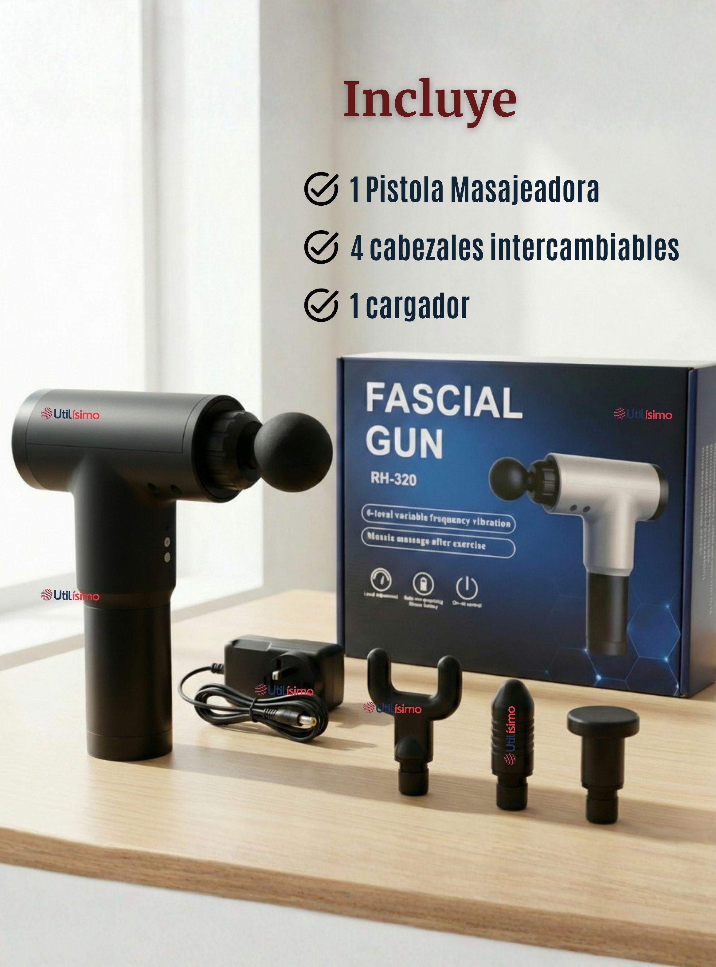 Masajeador Muscular Kinesgun Pistola Maquina Para Masajes de Color Negro-3