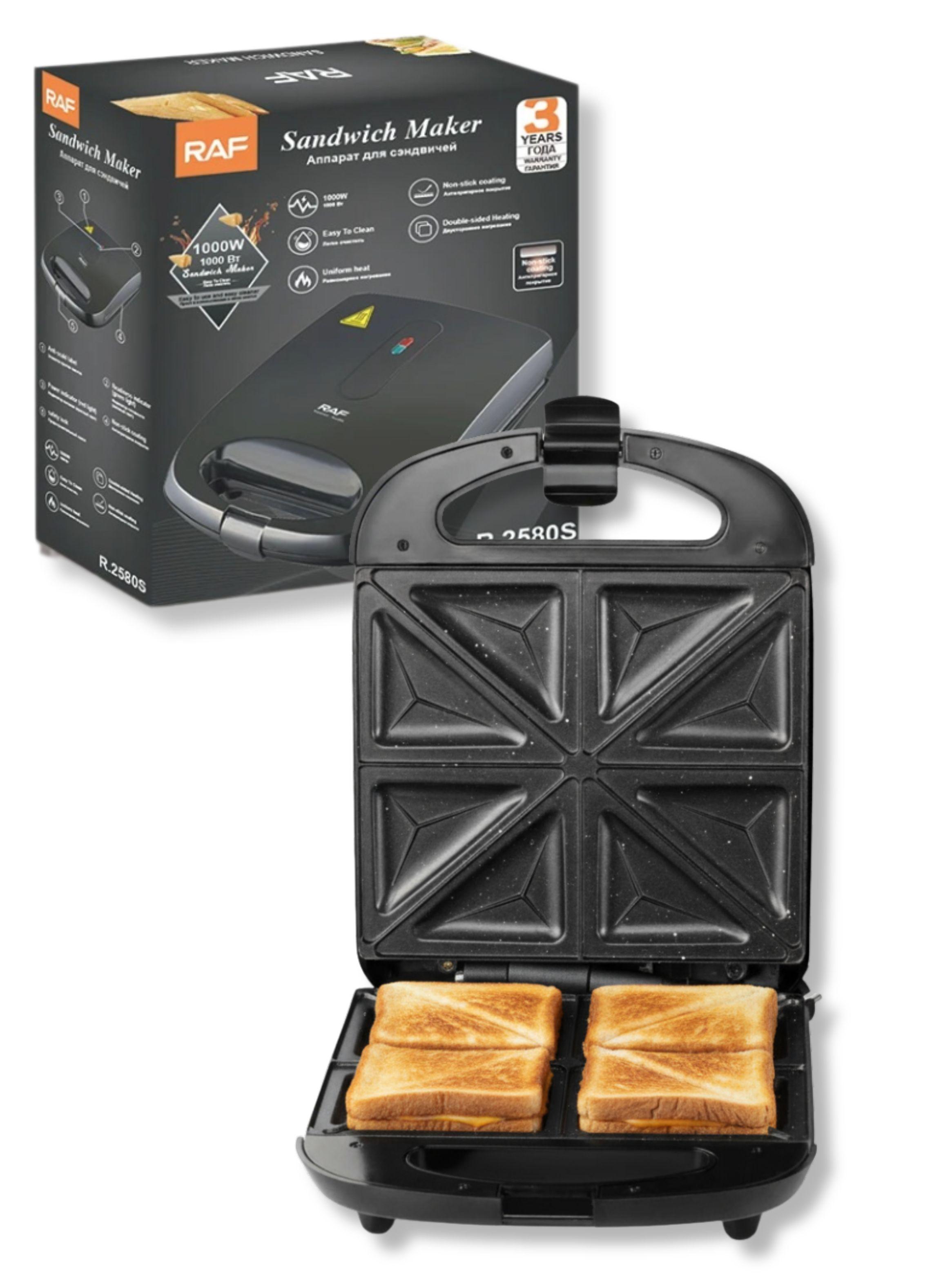 Sandwichera Eléctrica Antiadherente Tostadora 4 Sandwich 1000W-0