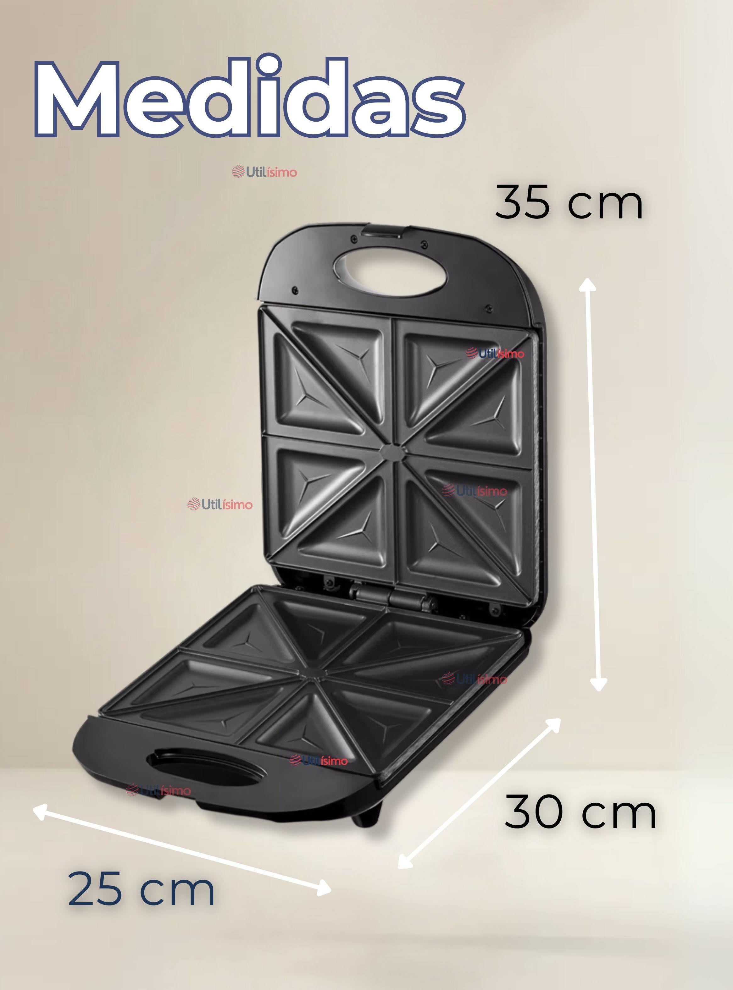 Sandwichera Eléctrica Antiadherente Tostadora 4 Sandwich 1000W-3