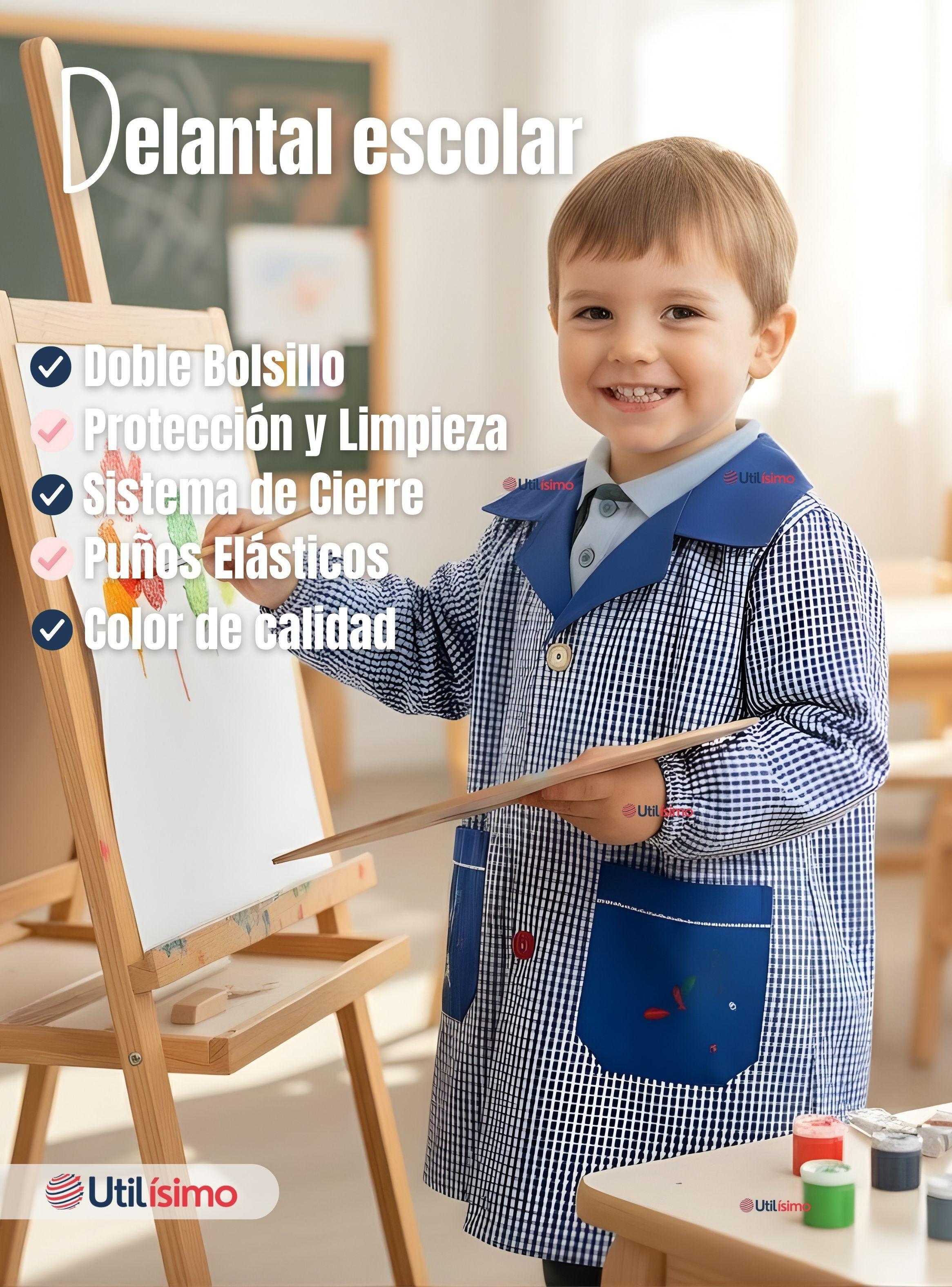 Delantal de Párvulo Niños Cotona Escolar Colegio-2