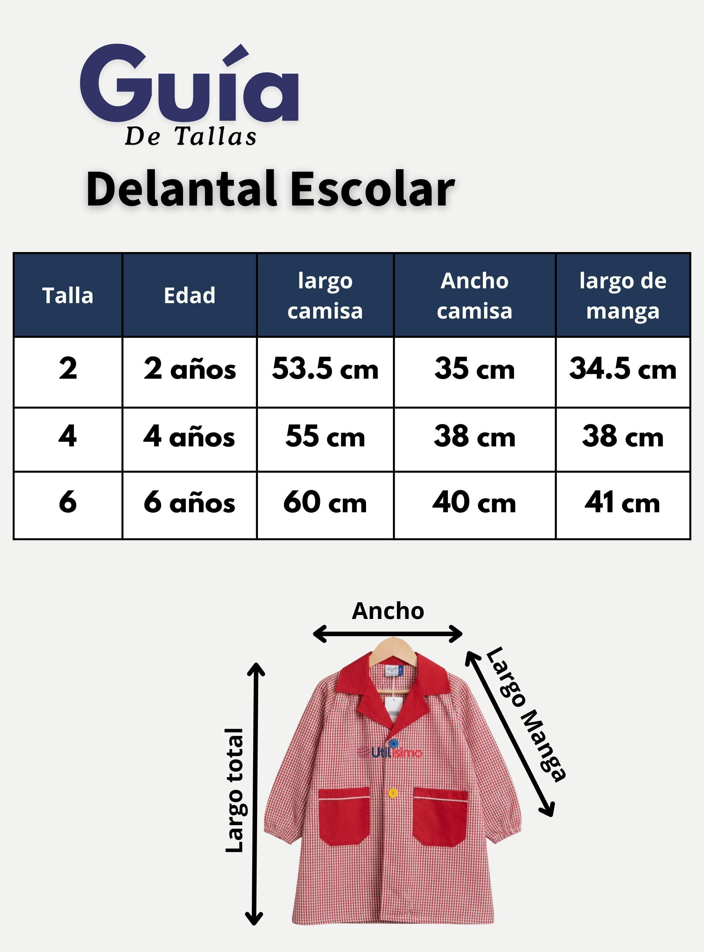 Delantal de Párvulo Niños Cotona Escolar Colegio-3