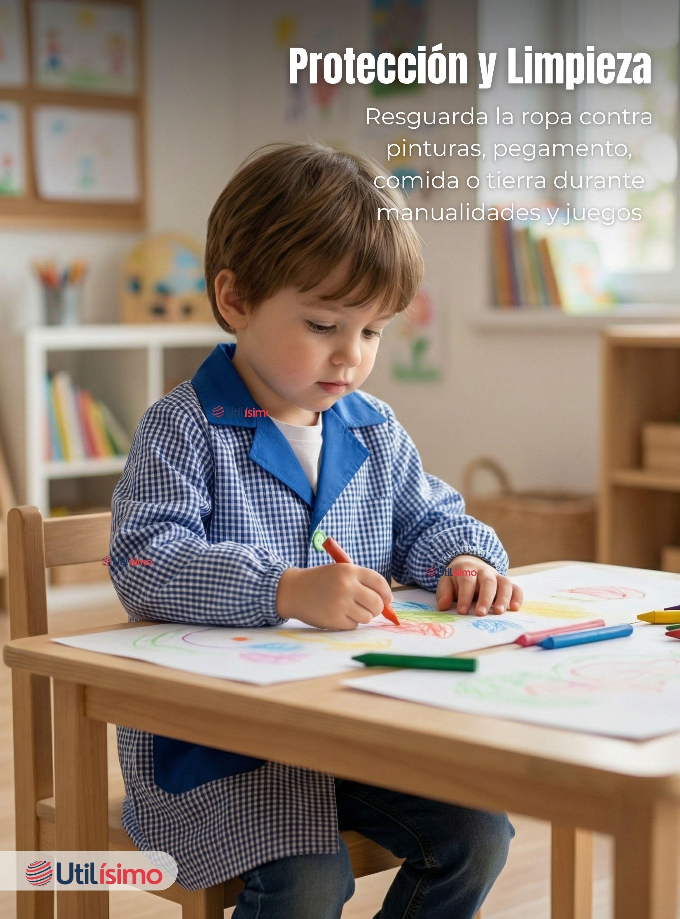 Delantal de Párvulo Niños Cotona Escolar Colegio-4