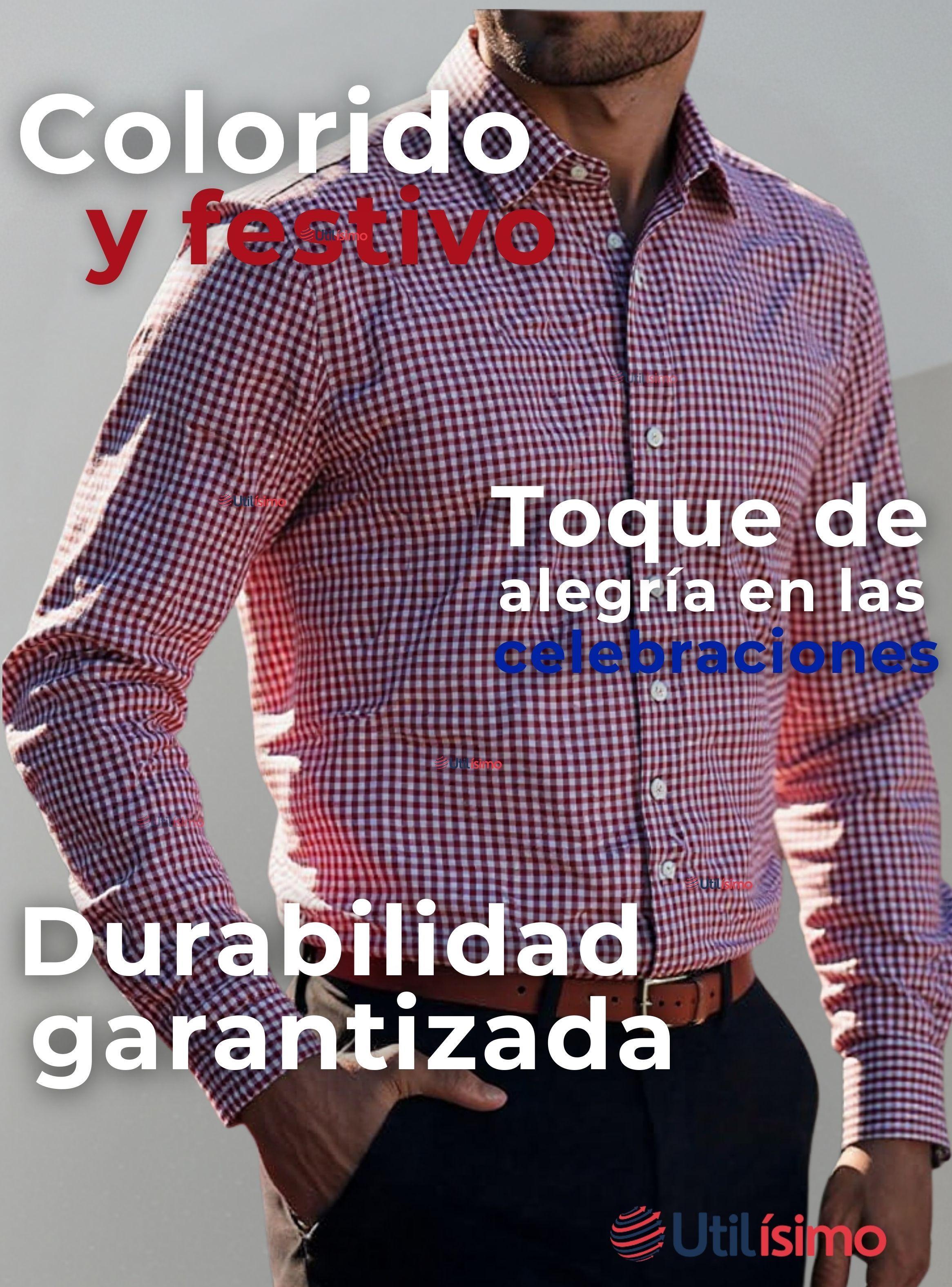 Camisa Huaso Cuadrillé Manga Larga 100% Algodón  Cuadros Rojo y Negro -6