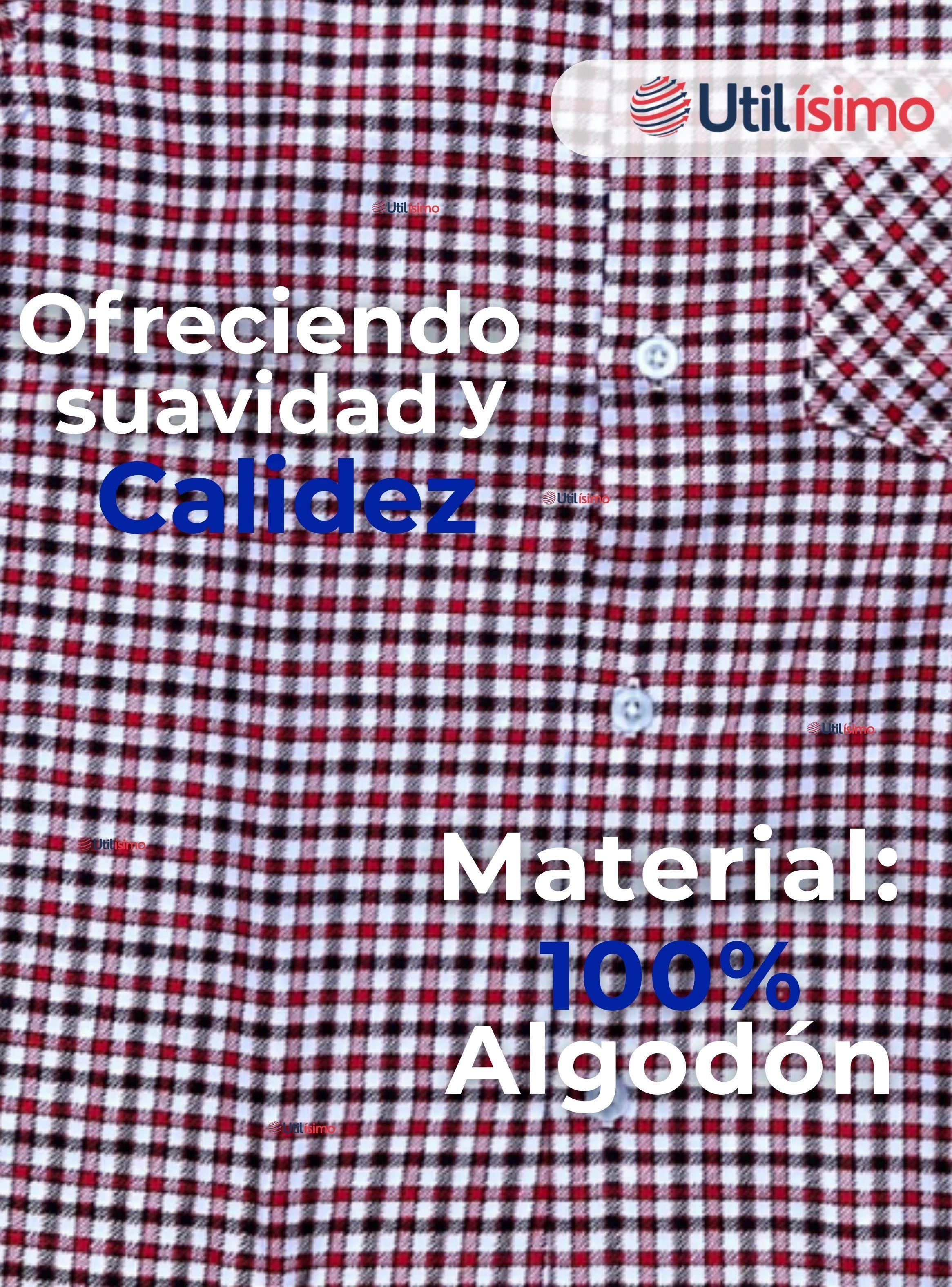 Camisa Huaso Cuadrillé Manga Larga 100% Algodón  Cuadros Rojo y Negro -7