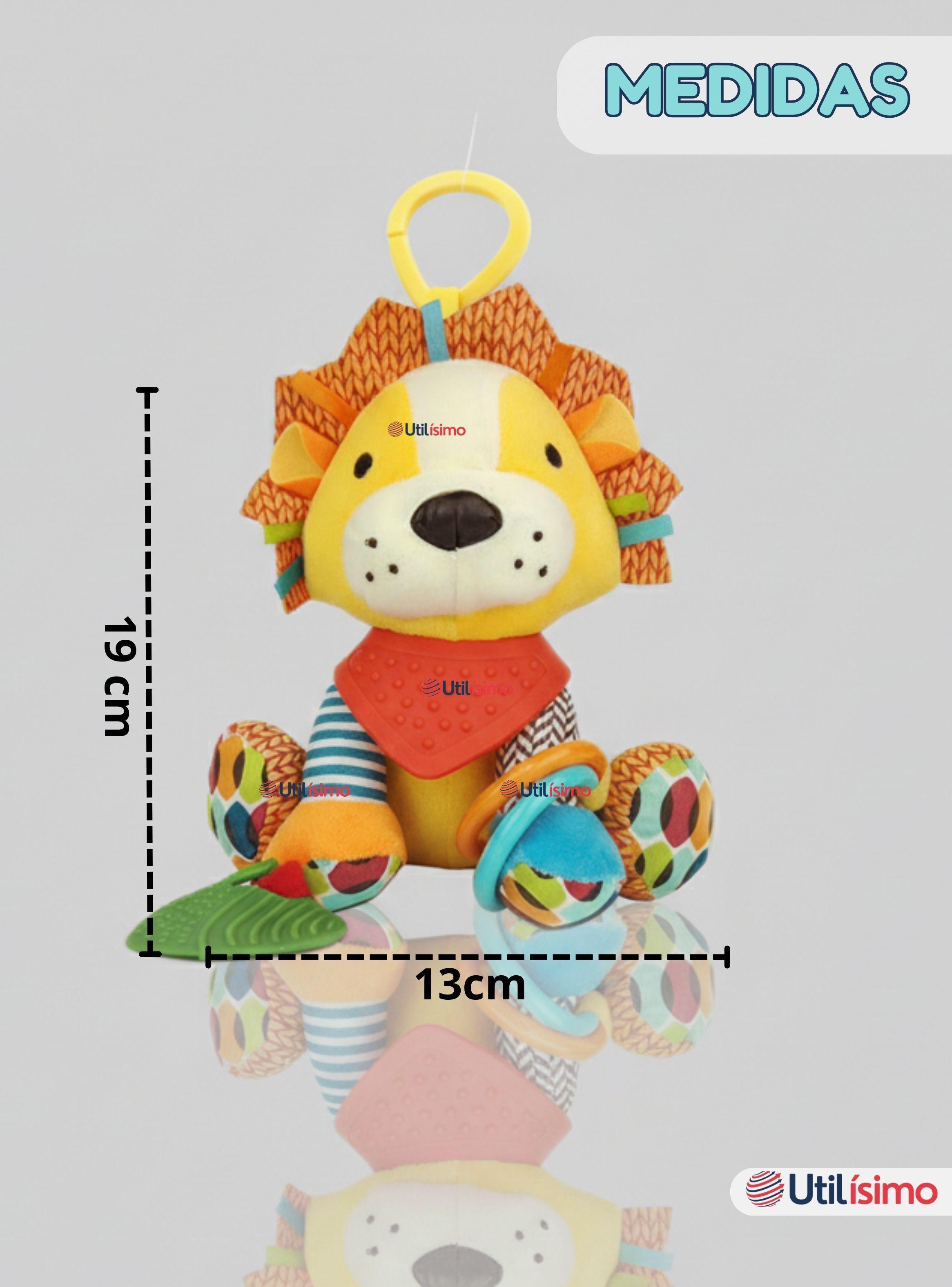 Juguete Peluche Animales Sensorial Con Mordedor Y Sonajero Diseño León Niña y Niño-3