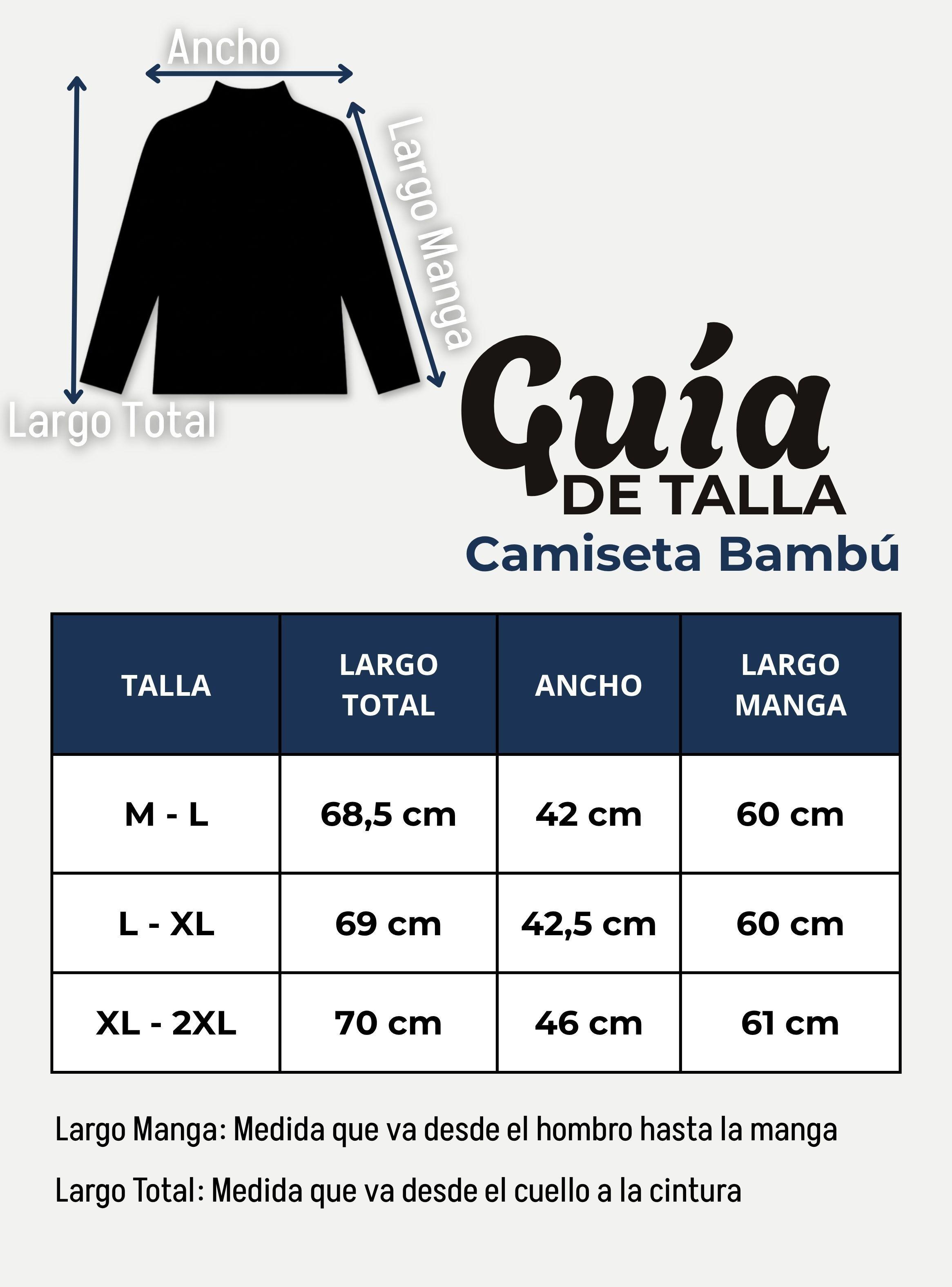 Camiseta Polera Bambú Primera Capa Cuello Beatle Manga Larga Negro Hombre-3