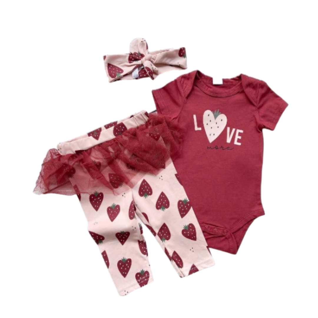 Set 3 Piezas Body Calzas Turbante Algodón Niñas Jump Kids-0