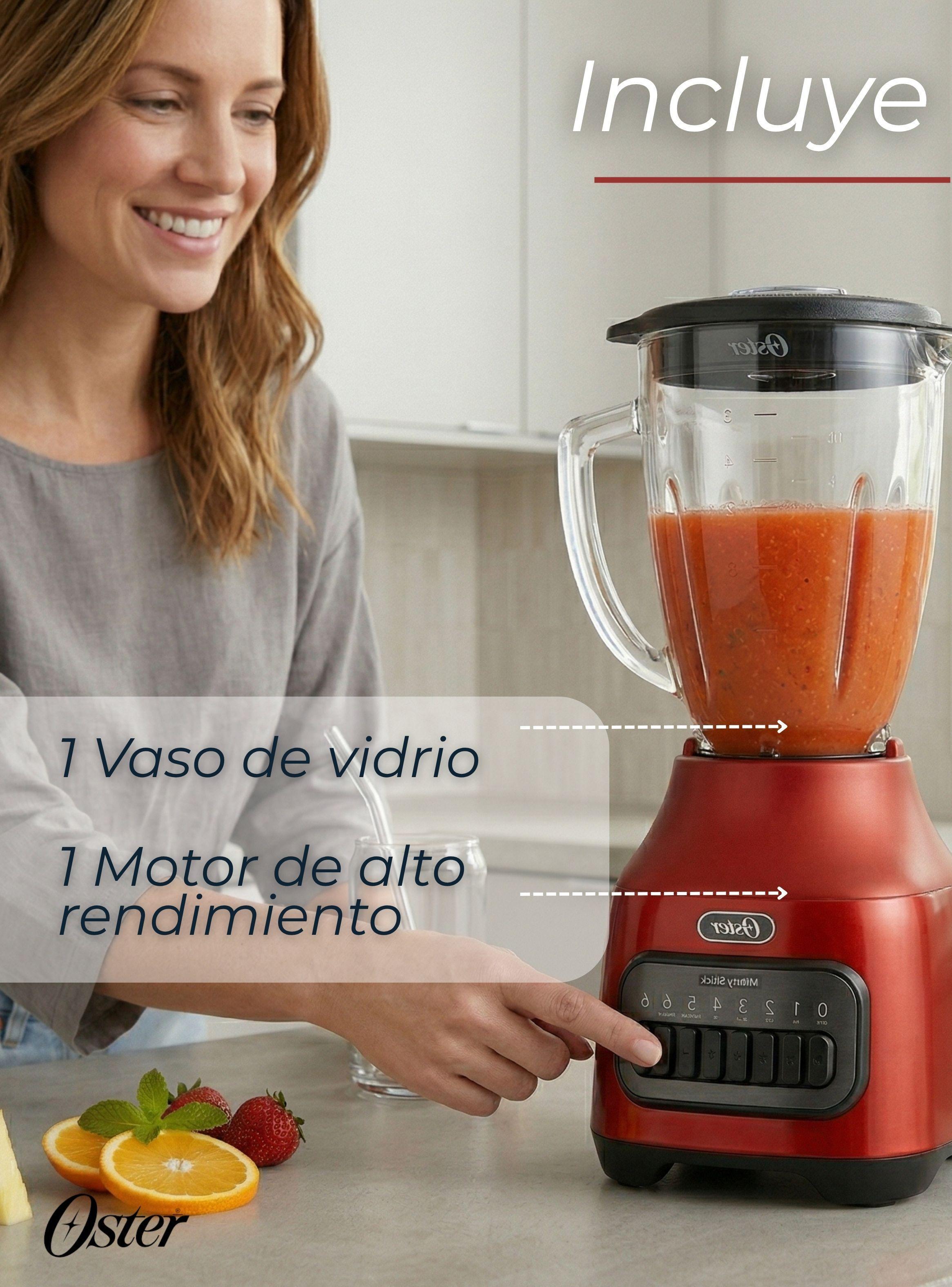 Licuadora Oster® con vaso de vidrio y 6 velocidades más pulso 800W 1,5Litros-2
