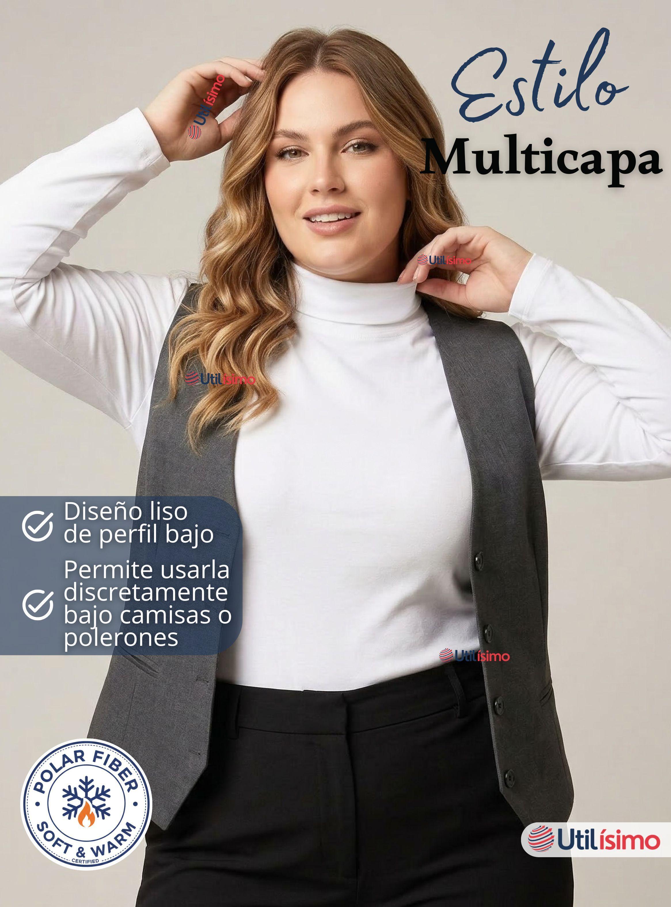 Pack 3 Camisetas Poleras Polar Primera Capa Cuello Beatle Manga Largas Blanco Negro Mujer-7