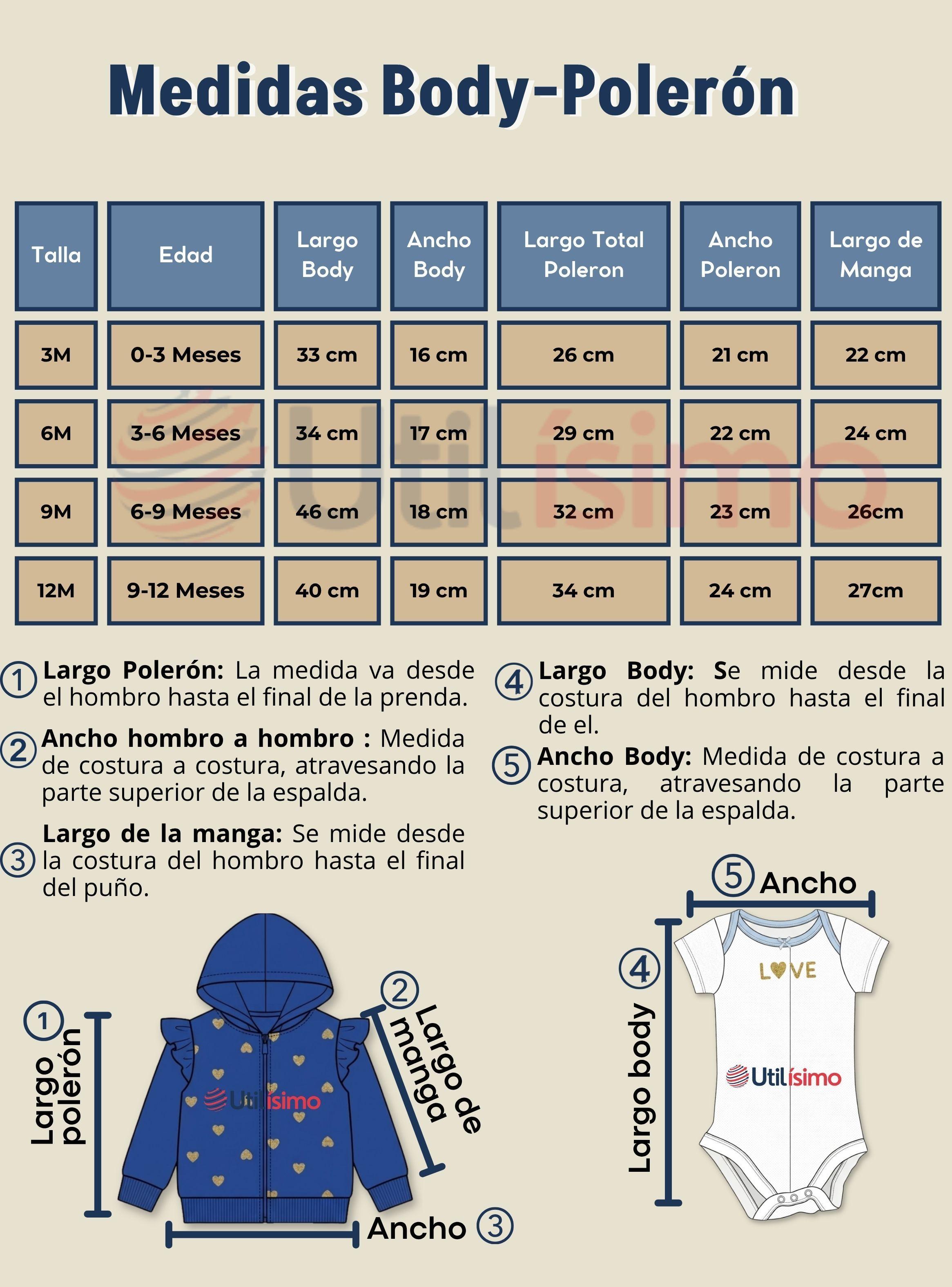Conjunto 3 Piezas Buzo Pantalón Polerón Body De Algodón Azul Corazones Bebé Niña-5