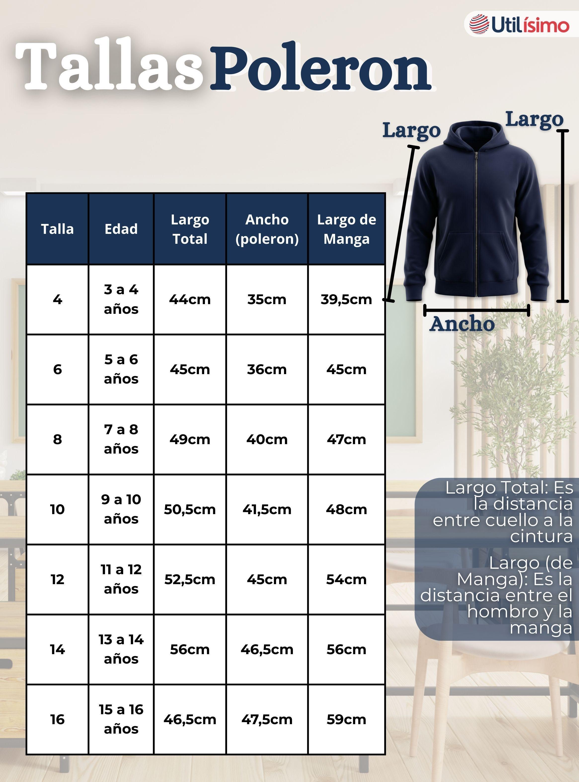 Conjunto Escolar Buzo Pantalón Y Polerón 100% Algodón Niña Unisex Color Azul 3 a 16 años-3