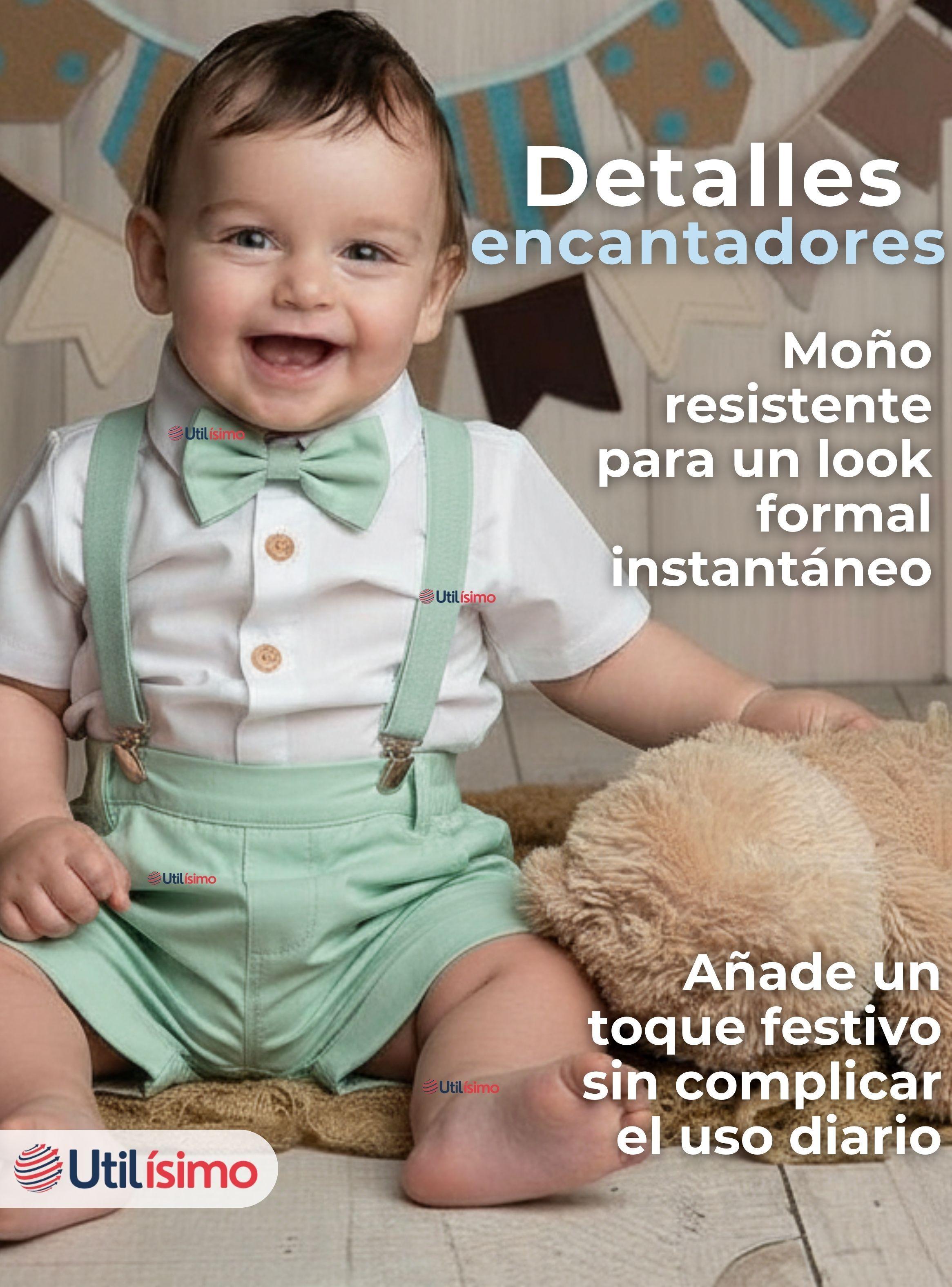 Conjunto de Vestir con Tirantes Camisa Blanca y Pantalón Corto Algodón Bebe y Niño-6