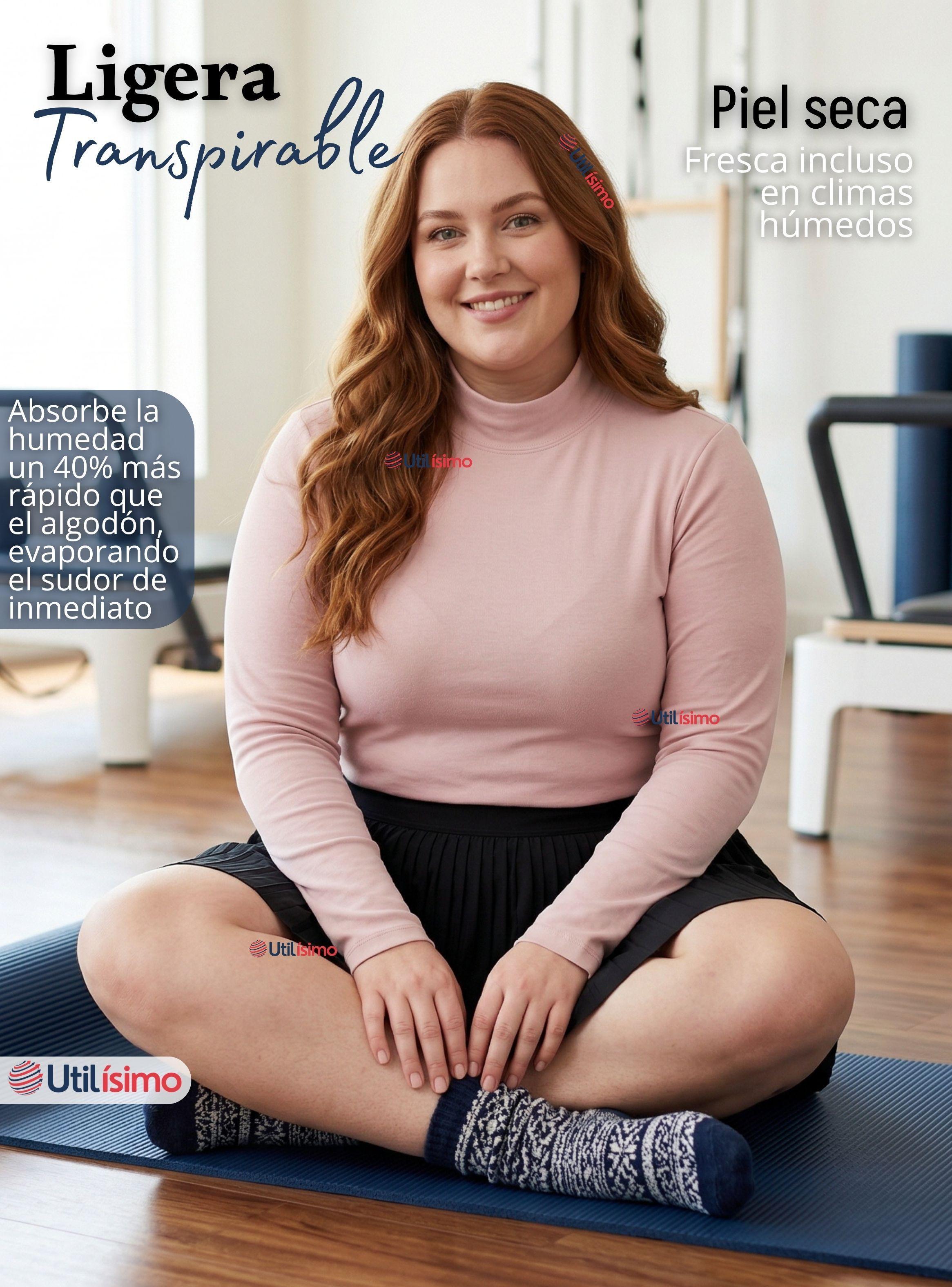 Camiseta Polera Bambú Primera Capa Cuello Beatle Mangas Larga Colores Surtidos Mujer-6