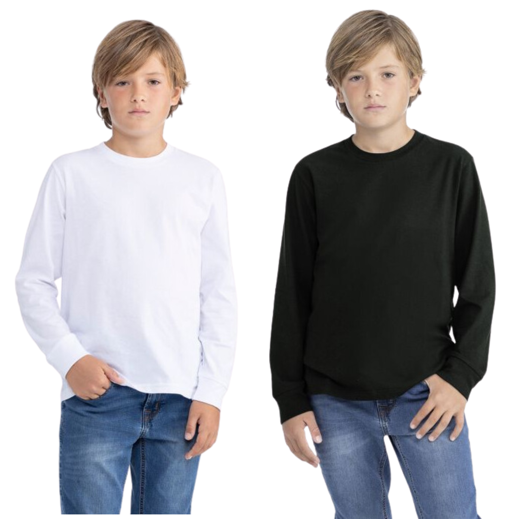 Pack 2 Camisetas Algodón Primera Capa Niño Cuello Redondo-0