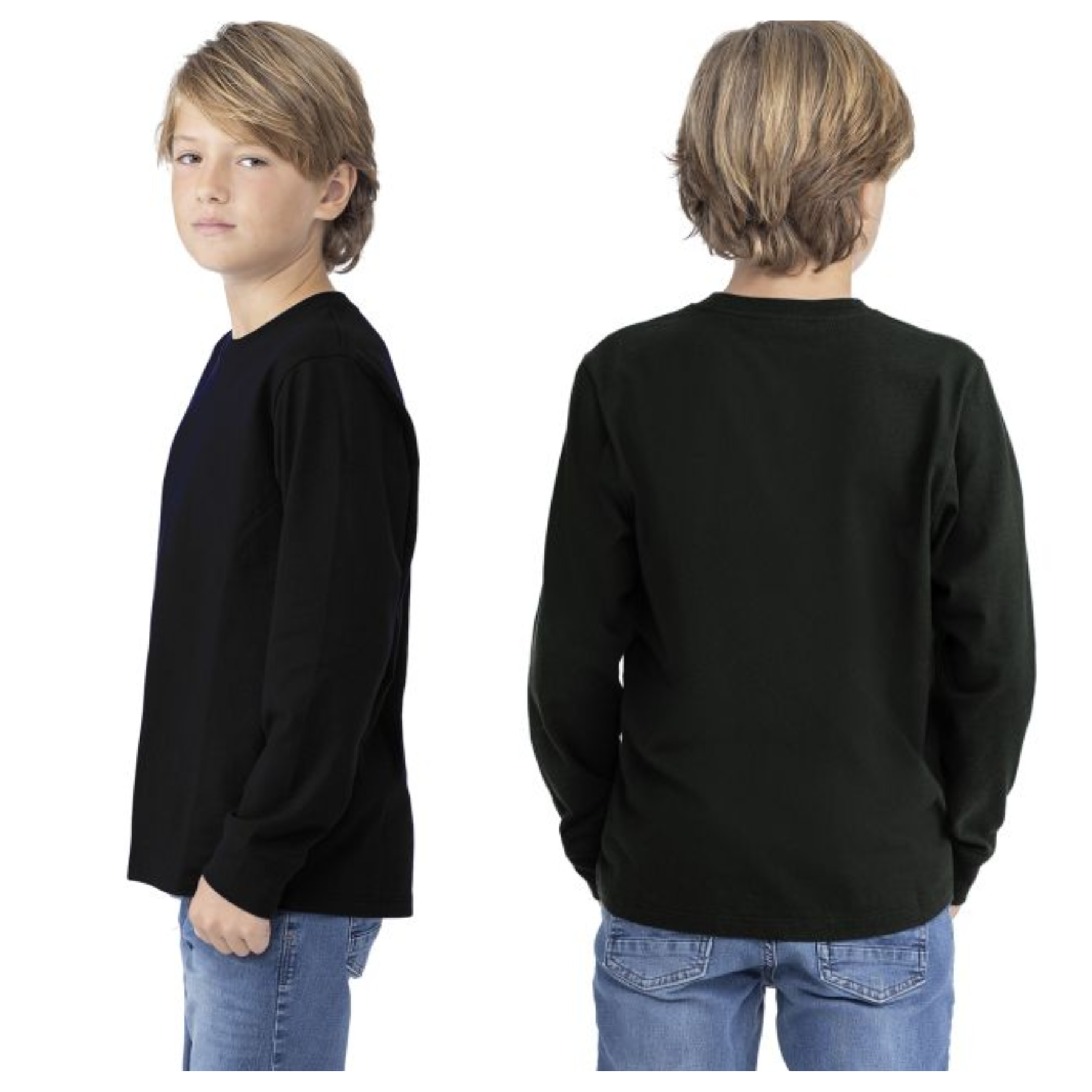 Pack 2 Camisetas Algodón Primera Capa Niño Cuello Redondo-1