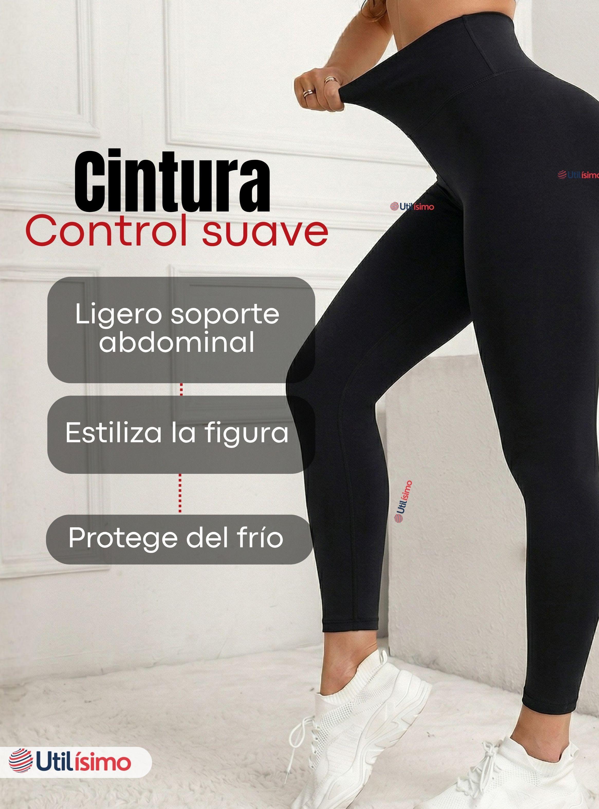 Pack 3 Calzas Lola Sin Costura  Mujer Tiro Alto Interior Con Polar-5