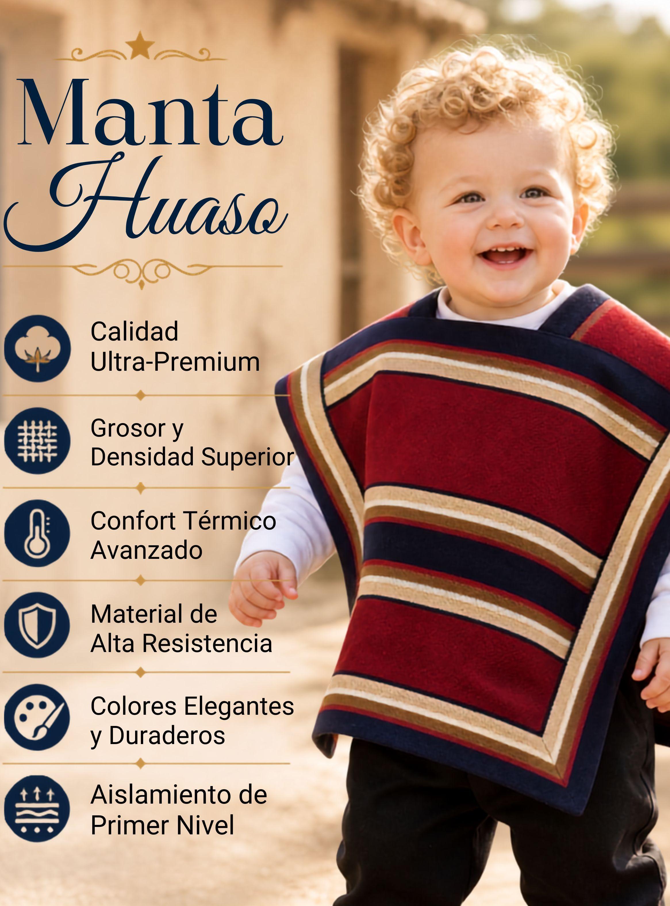Poncho Huaso Manta de Niño Baile Cueca Fiestas Patrias-3