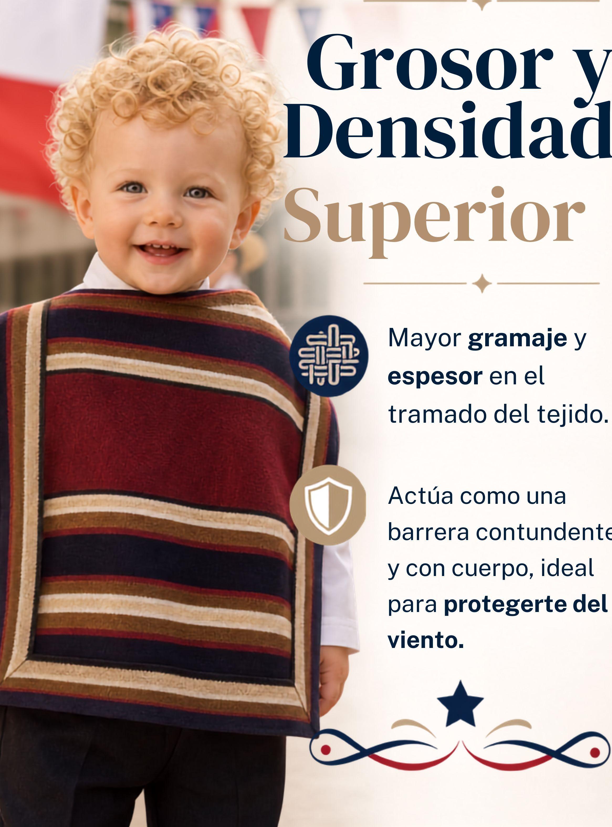 Poncho Huaso Manta de Niño Baile Cueca Fiestas Patrias-4