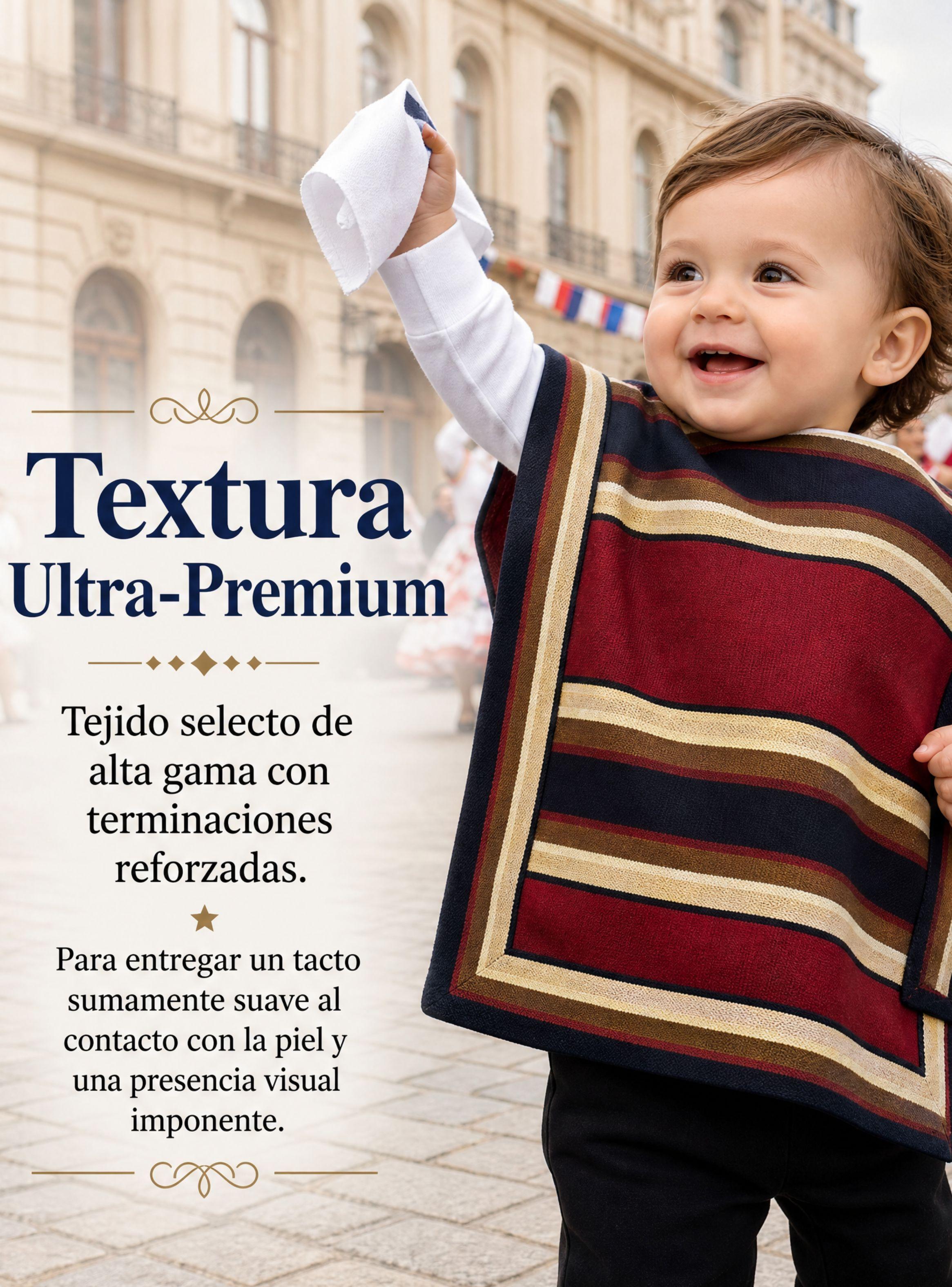Poncho Huaso Manta de Niño Baile Cueca Fiestas Patrias-5