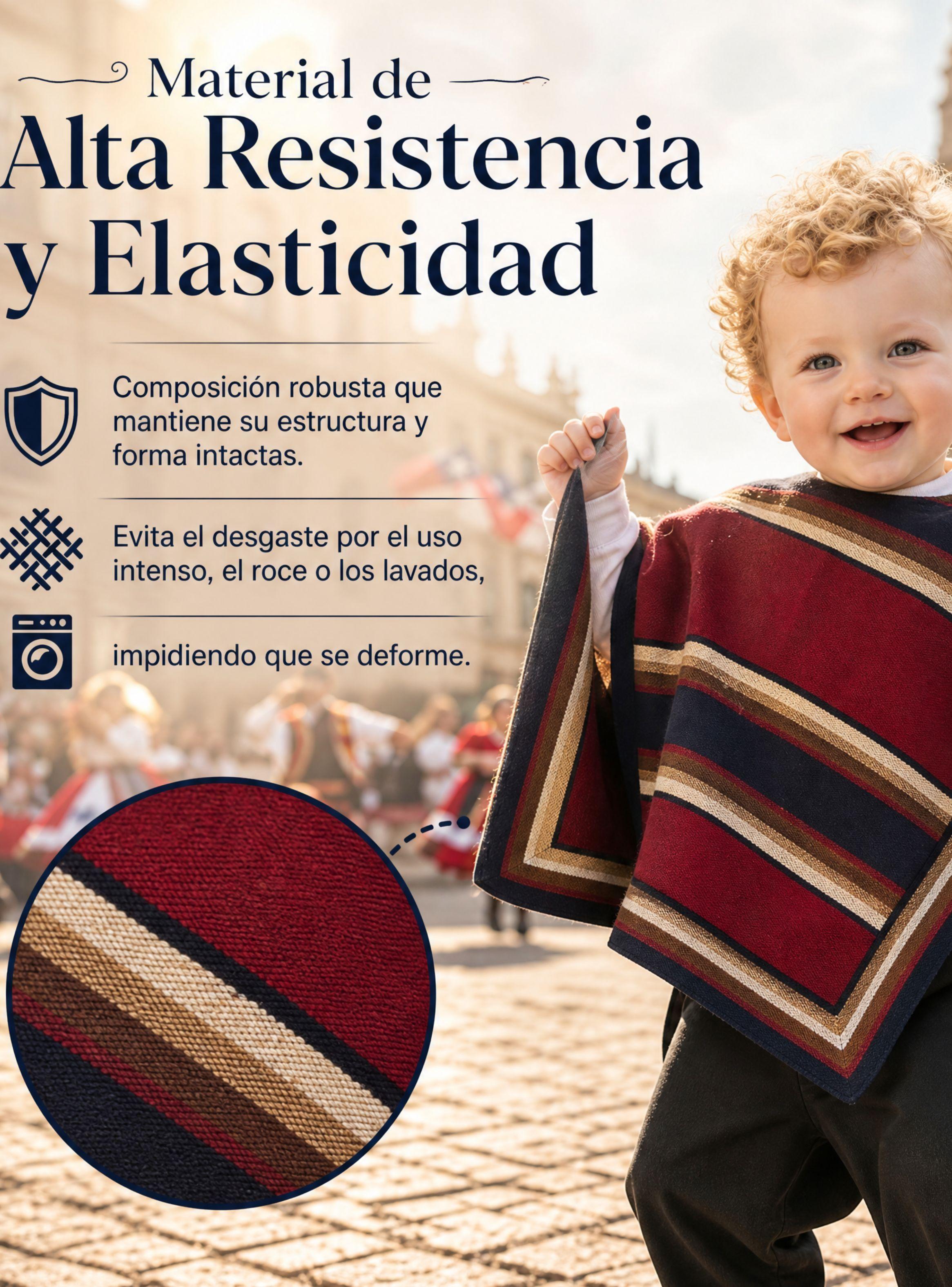 Poncho Huaso Manta de Niño Baile Cueca Fiestas Patrias-6