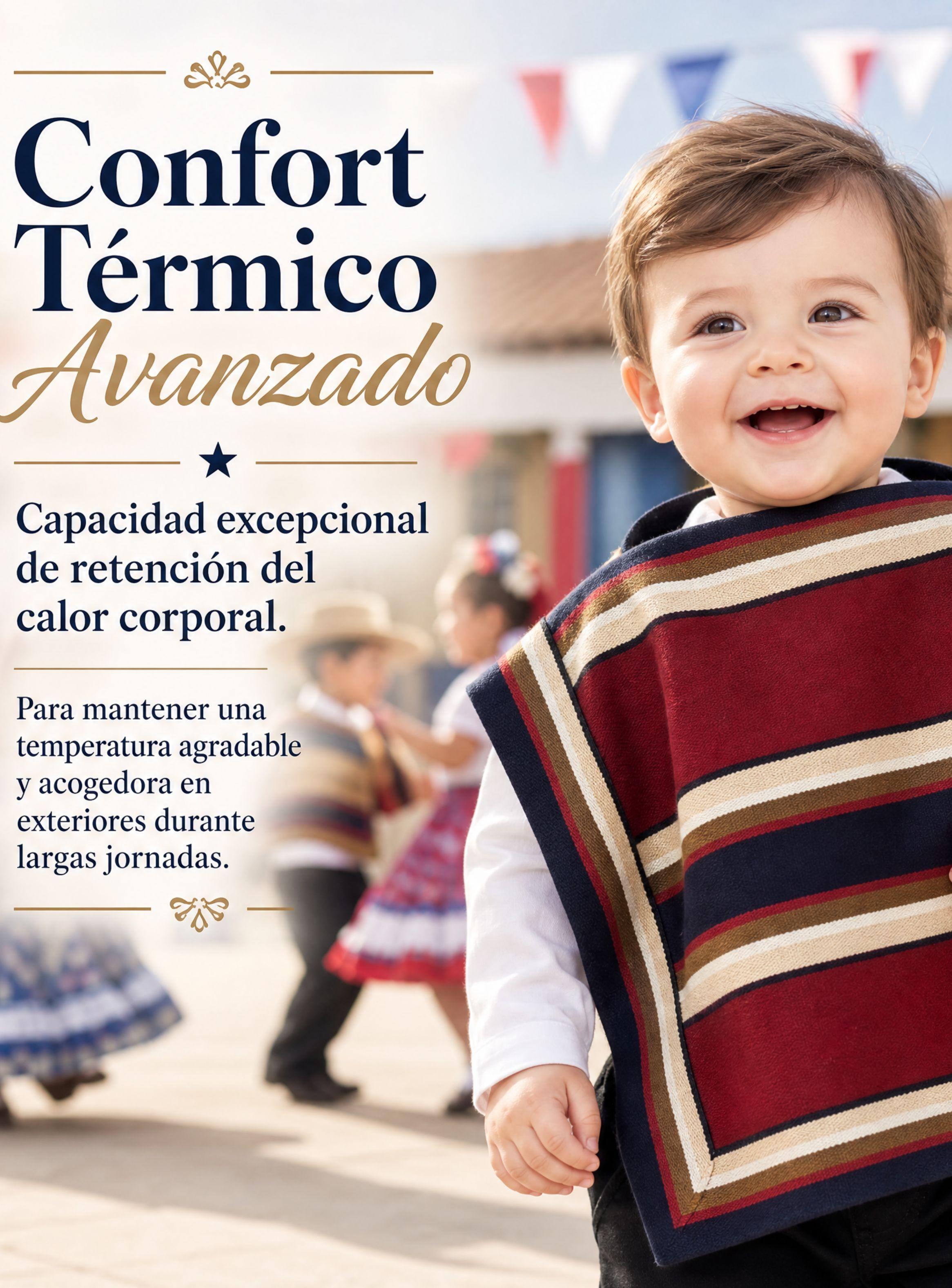 Poncho Huaso Manta de Niño Baile Cueca Fiestas Patrias-7