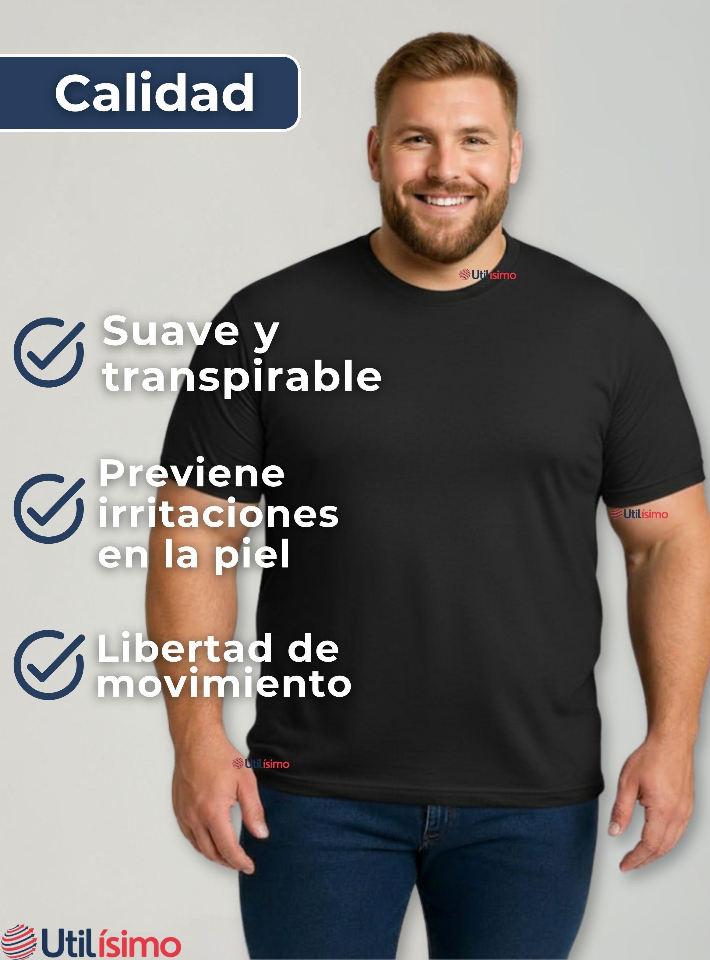 Polera Camiseta 100% Algodón Premium Manga Corta Color Negro para Hombre-6