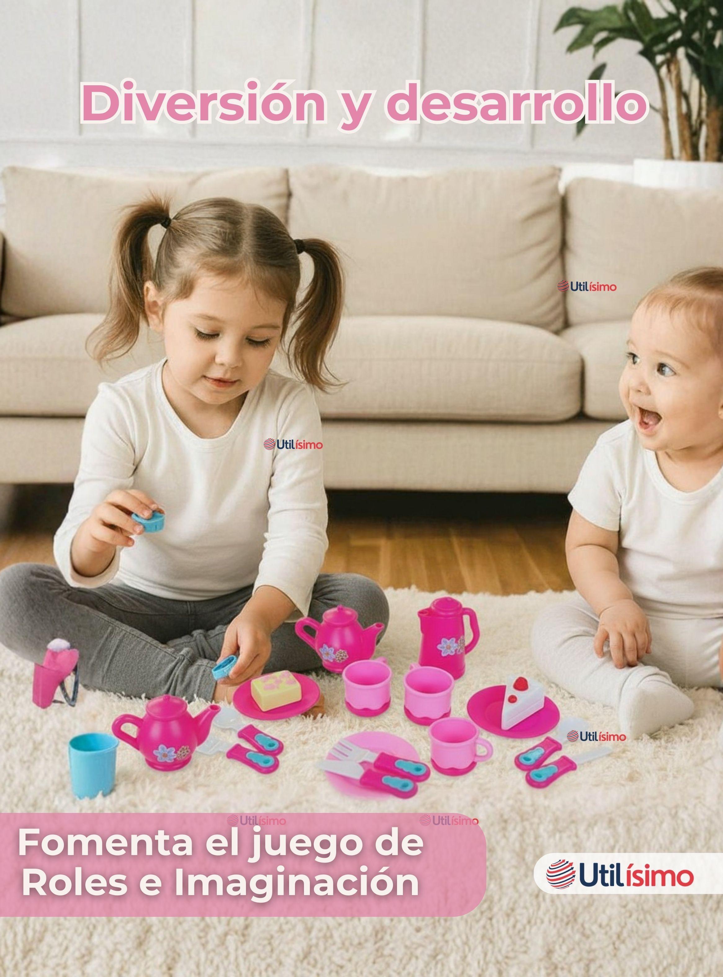 Juguete Juego De Té para Niña 15 Piezas Beautiful flowers-6