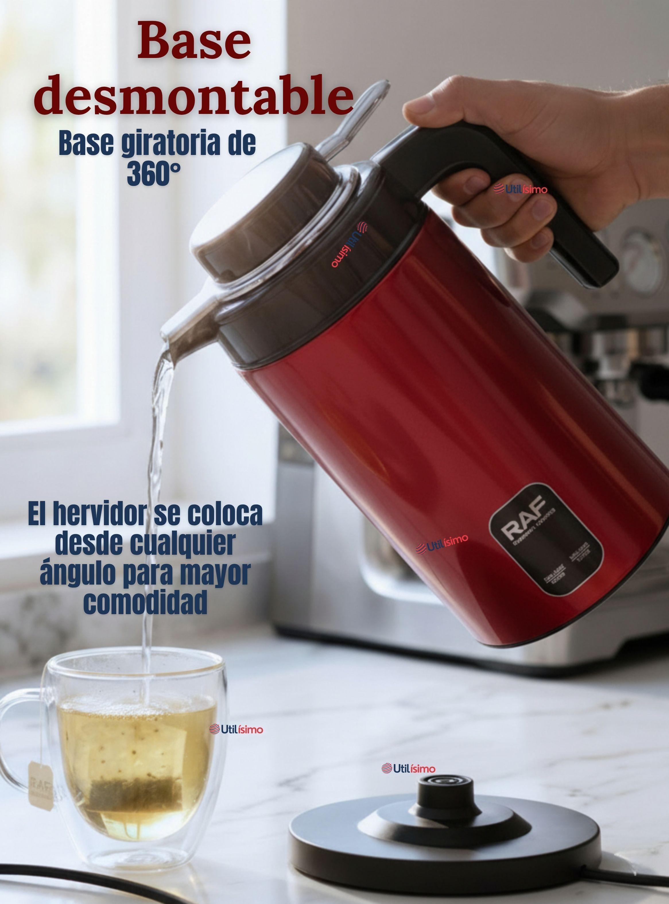 Hervidor Eléctrico Termo RAF 1360W Cpacidad 2 Litros Color Rojo-6