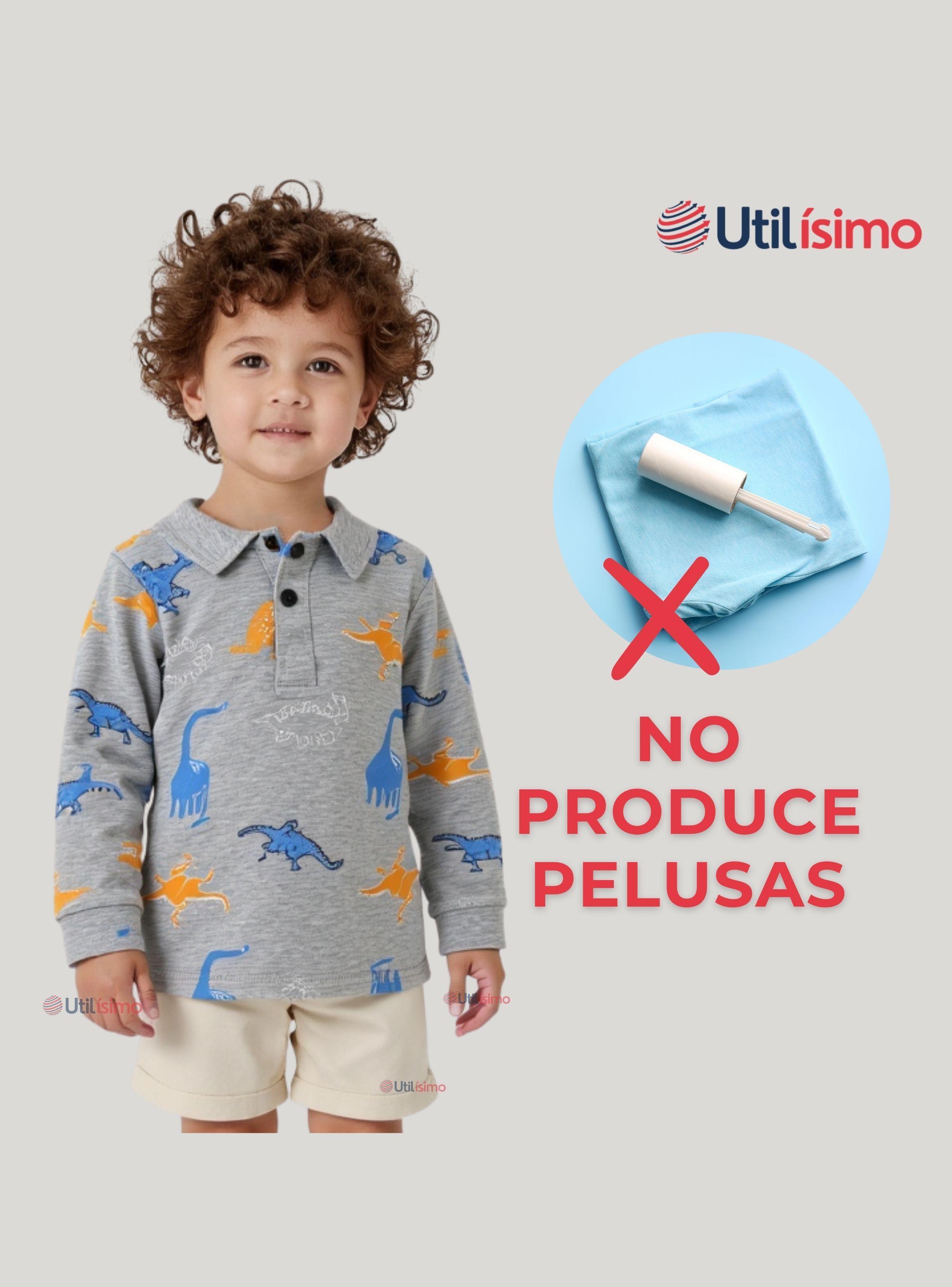 Polera Piqué Manga Larga Niño Estampado Dinosaurios Gris-7