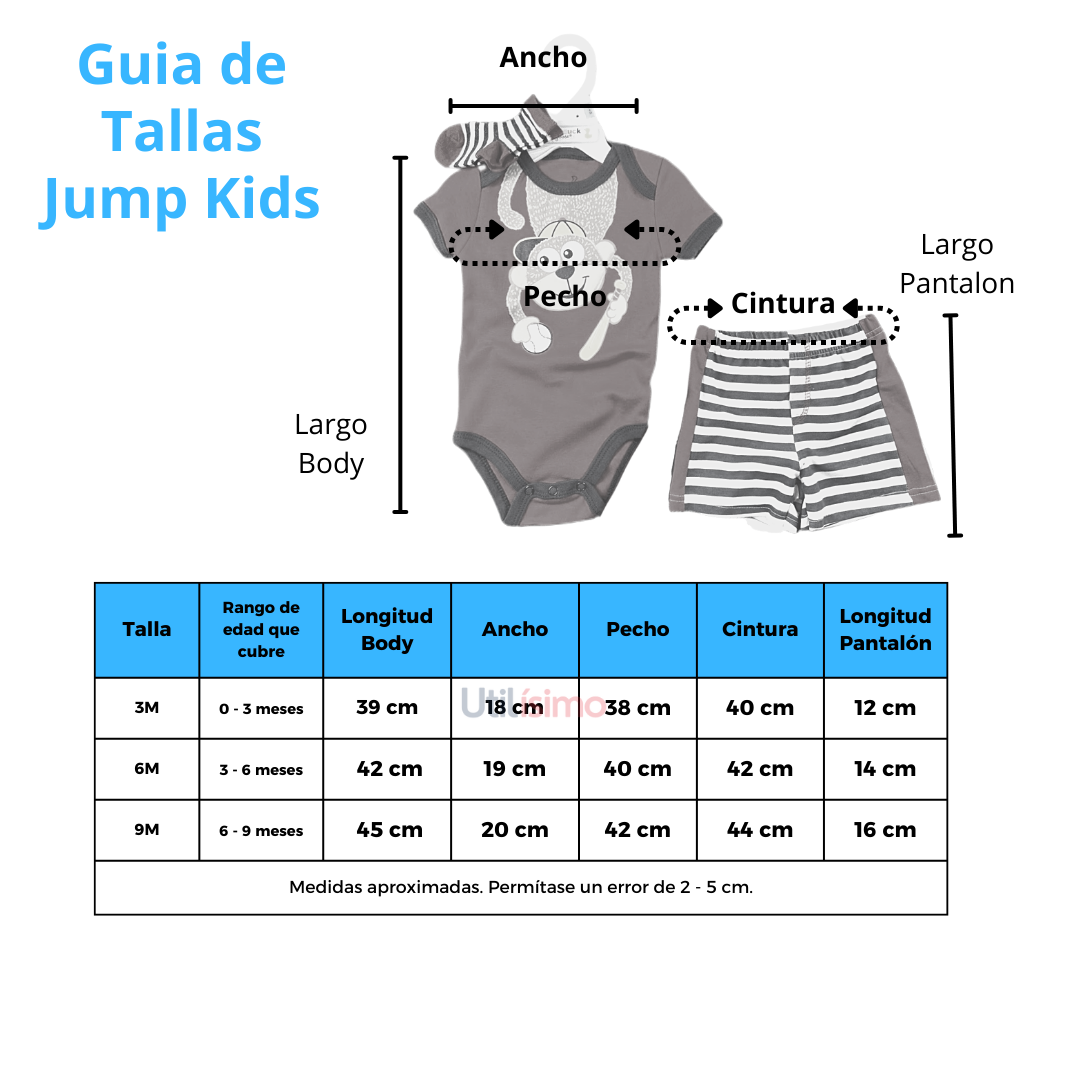Set de 3 Piezas Body Short Calcetines para Bebés Jump Kids-3