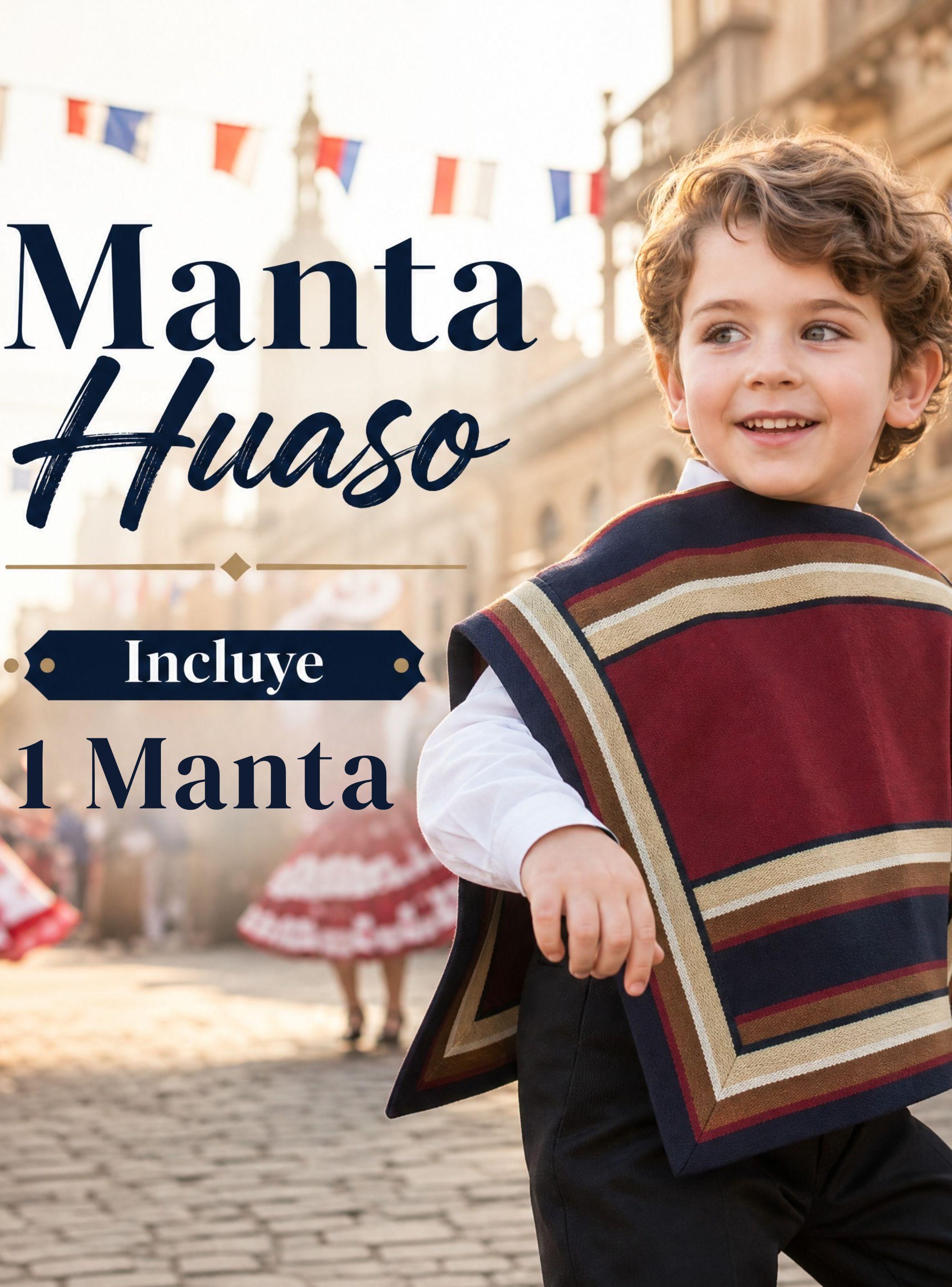 Poncho Huaso Manta de Niños Juvenil Baile Cueca Fiestas Patrias-2
