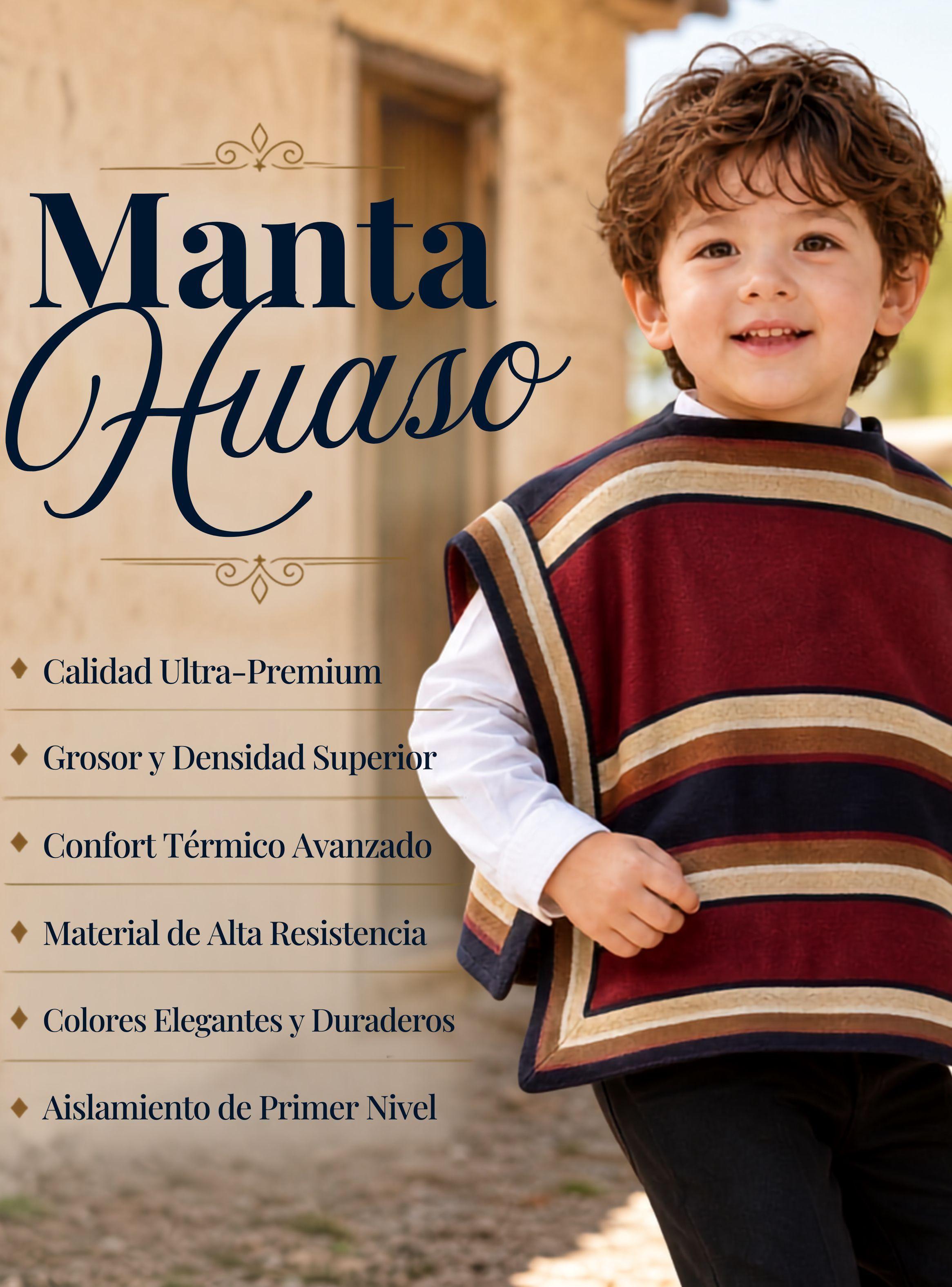Poncho Huaso Manta de Niños Juvenil Baile Cueca Fiestas Patrias-4