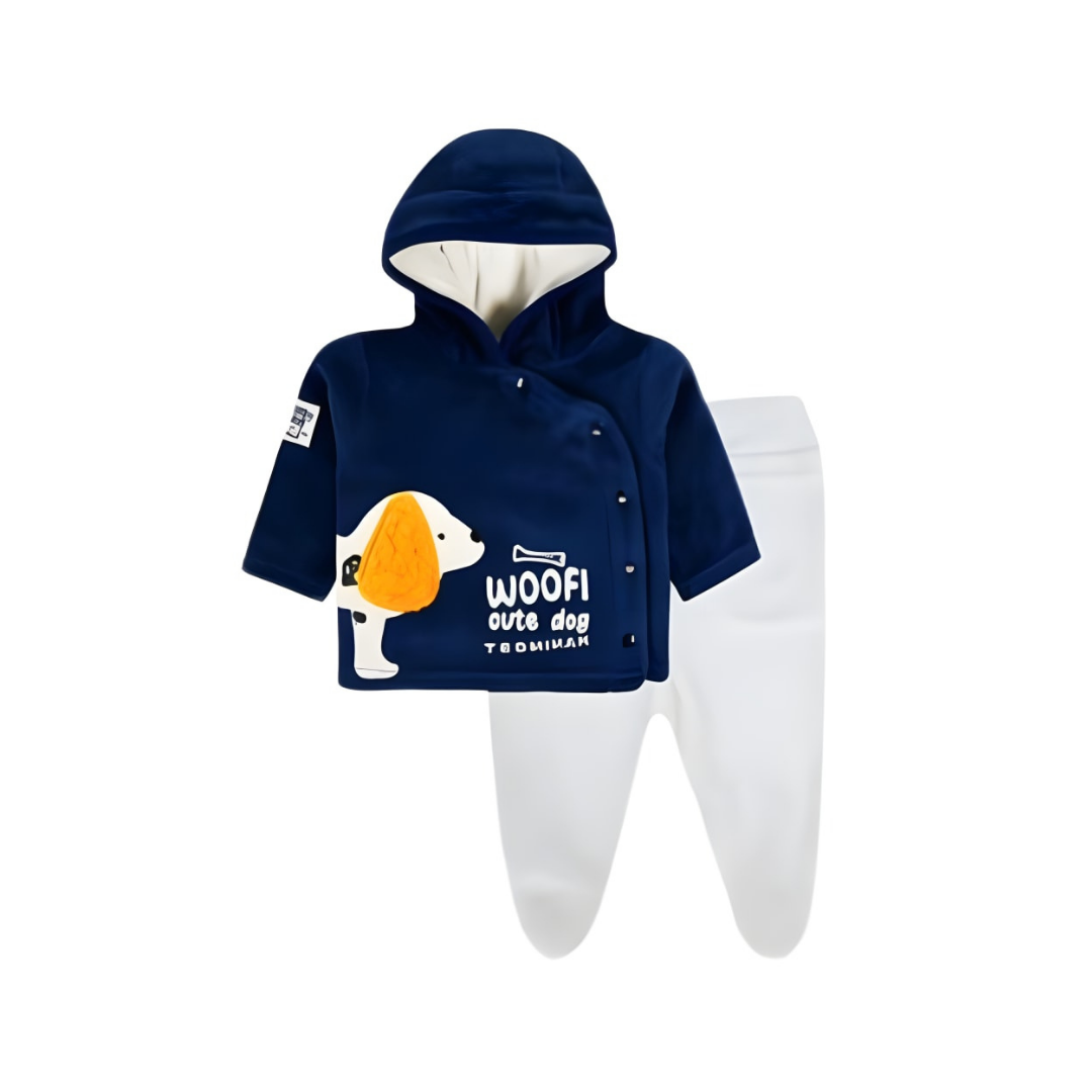 Conjunto Traje Niño 2 Piezas Poleron Pantalon Tedmimak Plush Azul-0