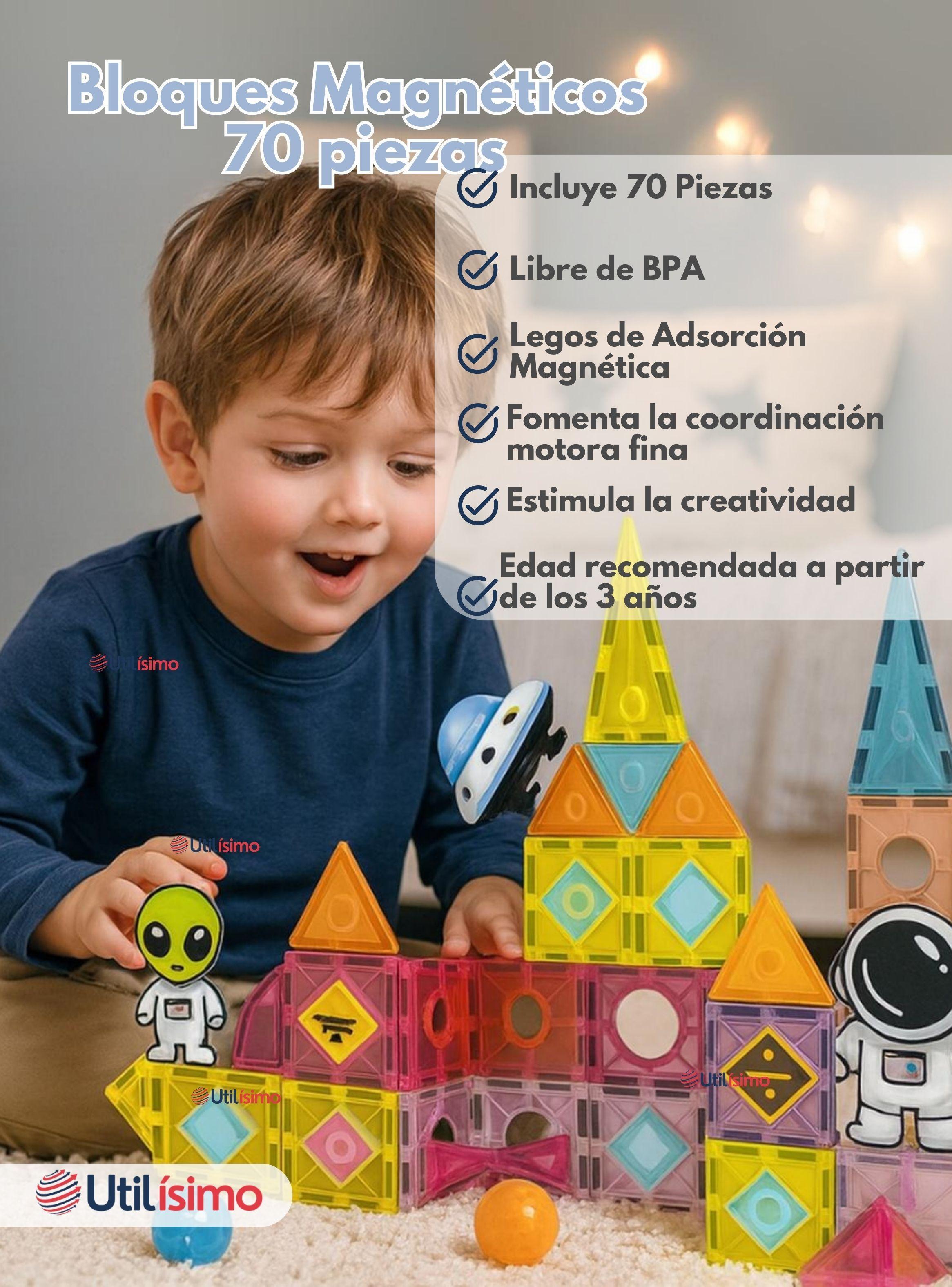 Juego Bloques De Construcción Magnéticos 3D de 70 Piezas para Niño o Niña-2