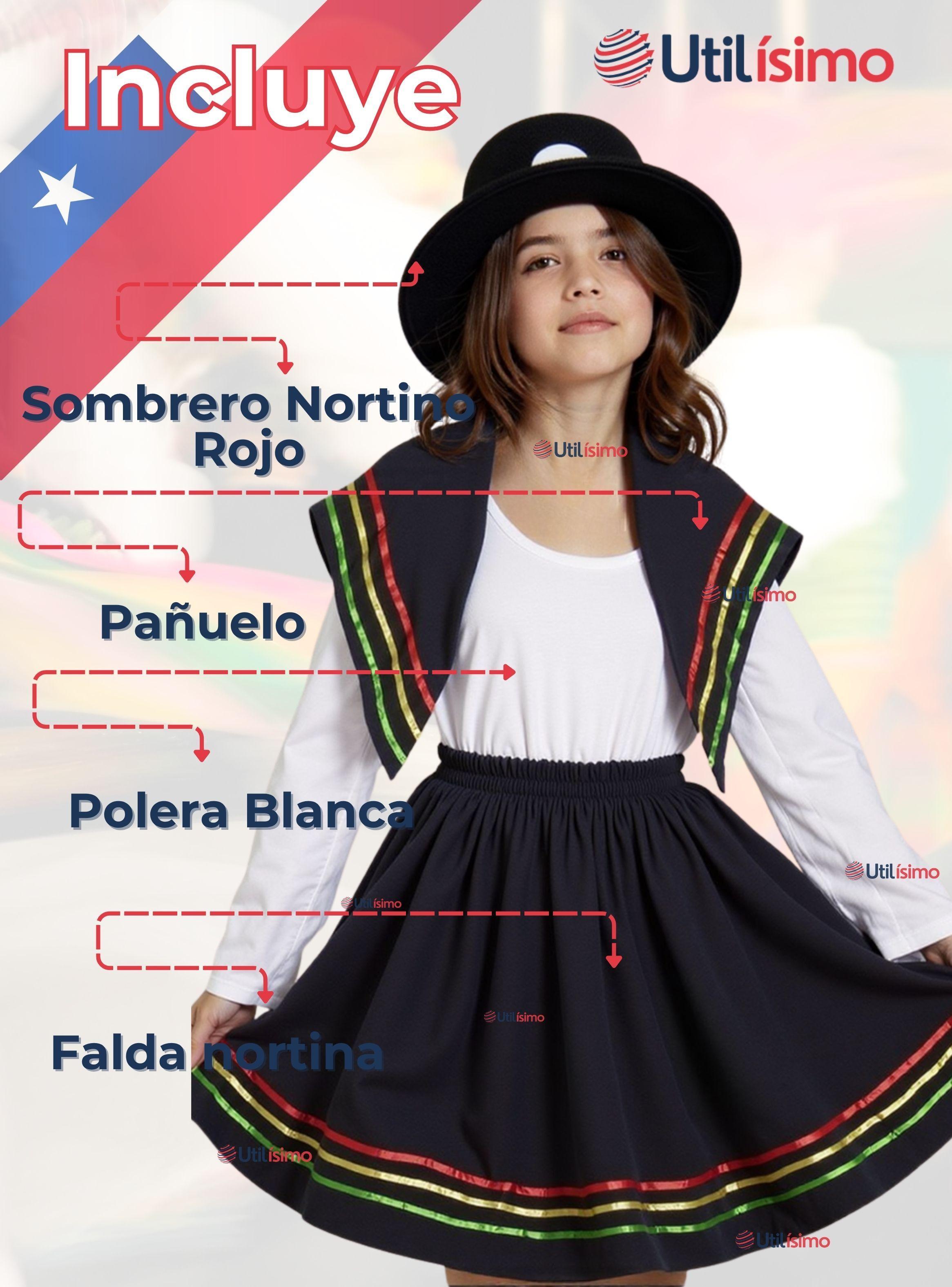 Traje Nortino Negro 4 Piezas Niñas Fiestas Patrias Baile Nortino-3