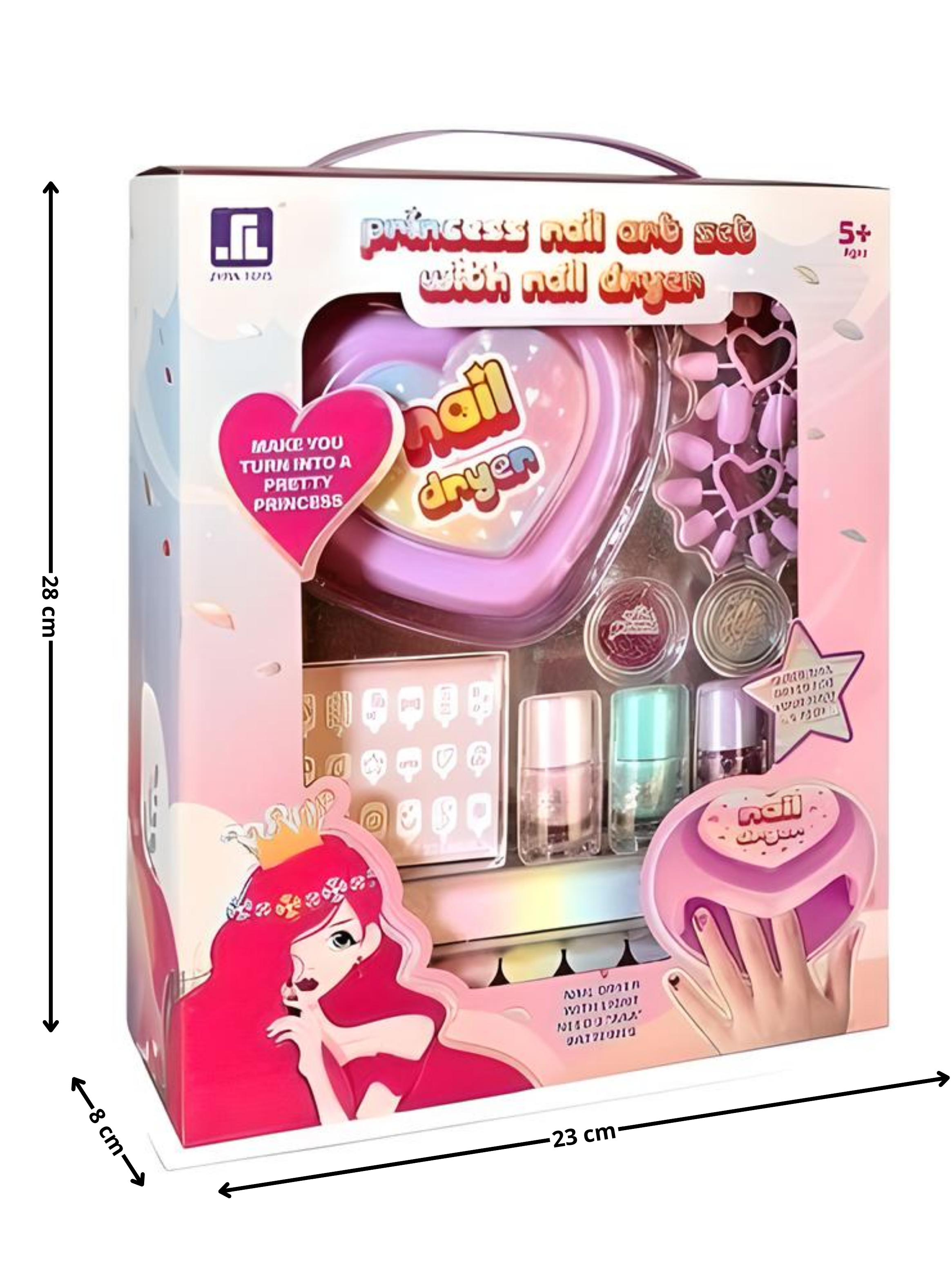 Juguete Set Manicure Lampara Secadora Corazón Para Niña-2