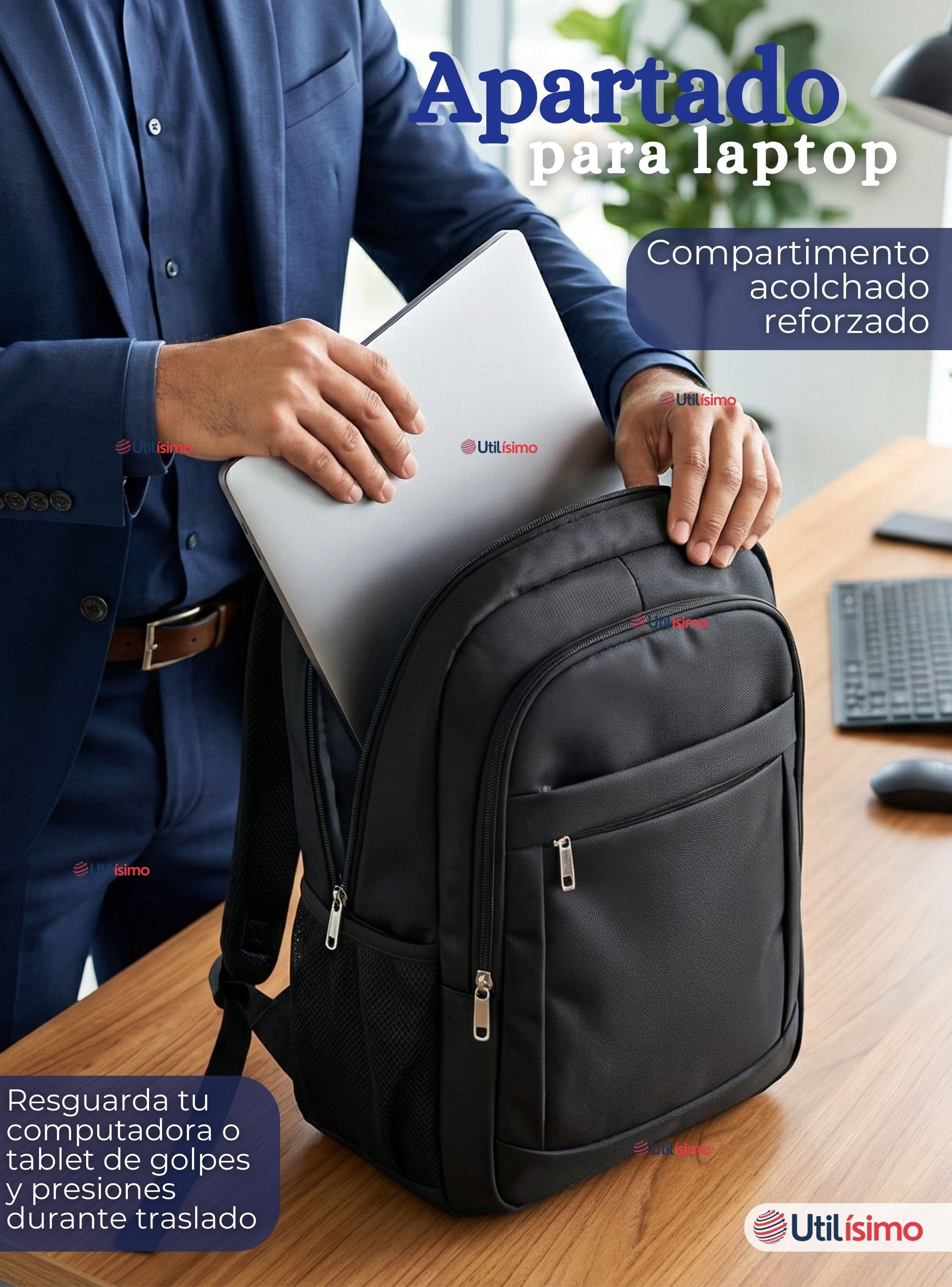 Mochila Jumbo Multifuncional Viaje Escolar Ejecutiva Impermeable Resistente Notebook 53cm Negro 28L-4