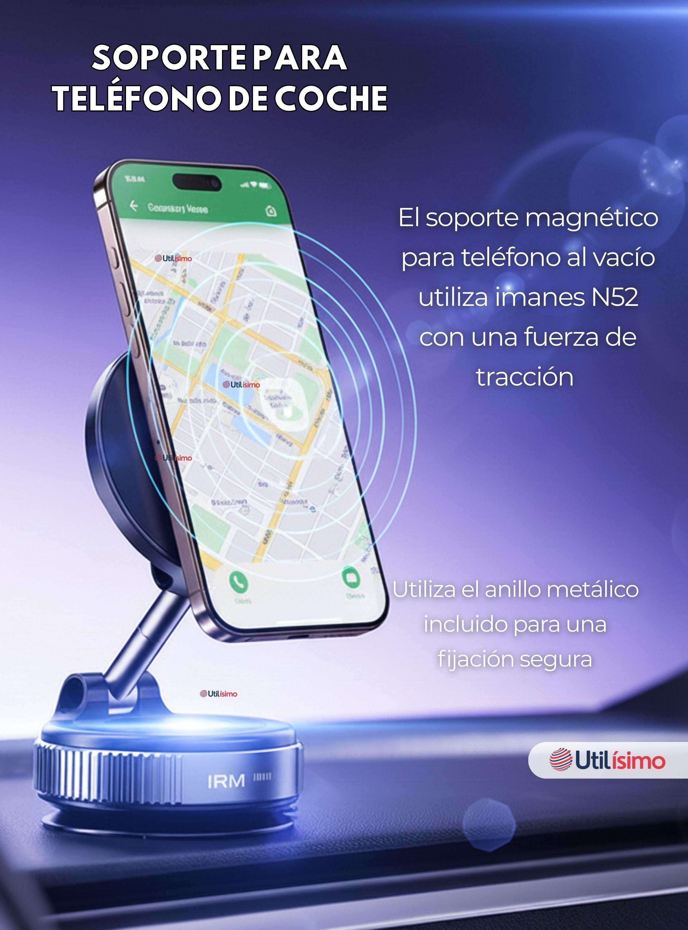 Soporte De Auto para Celular Magnético Iphone Android Color Negro-2